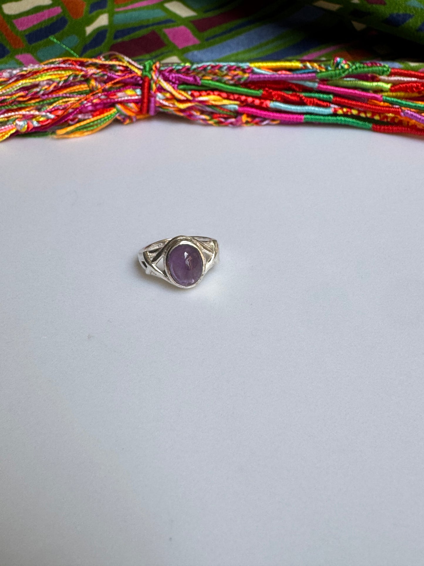 925 silver amethyst ring size 8 - 1A