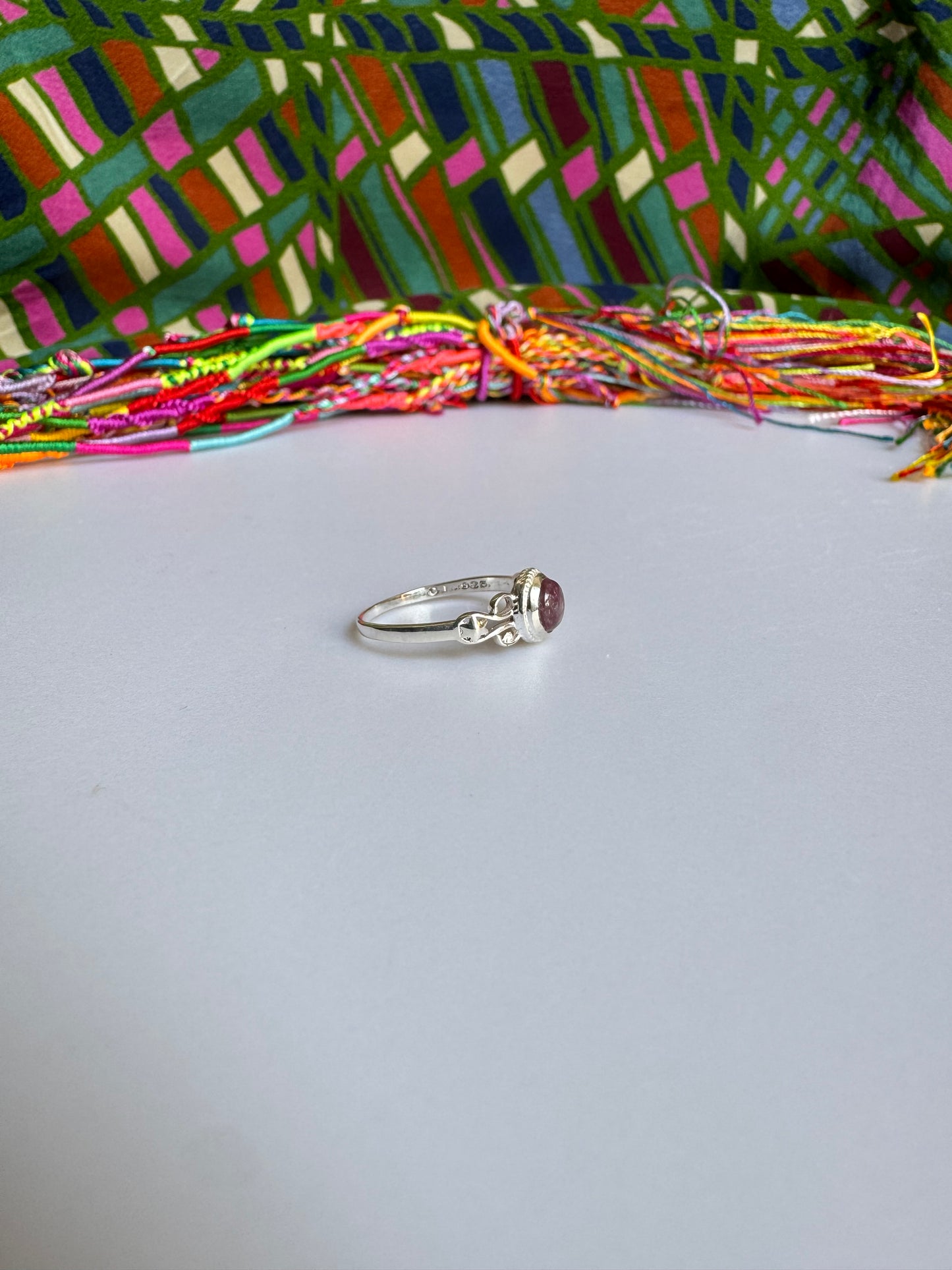 925 silver tourmaline ring size 22 - TA52