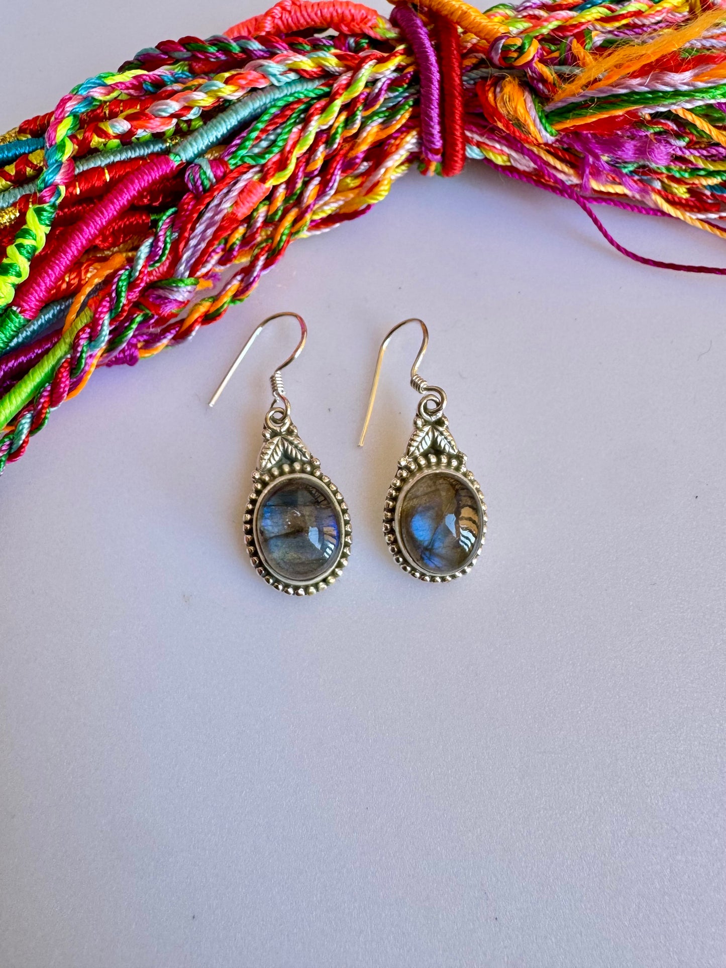 925 silver labradorite earrings D22