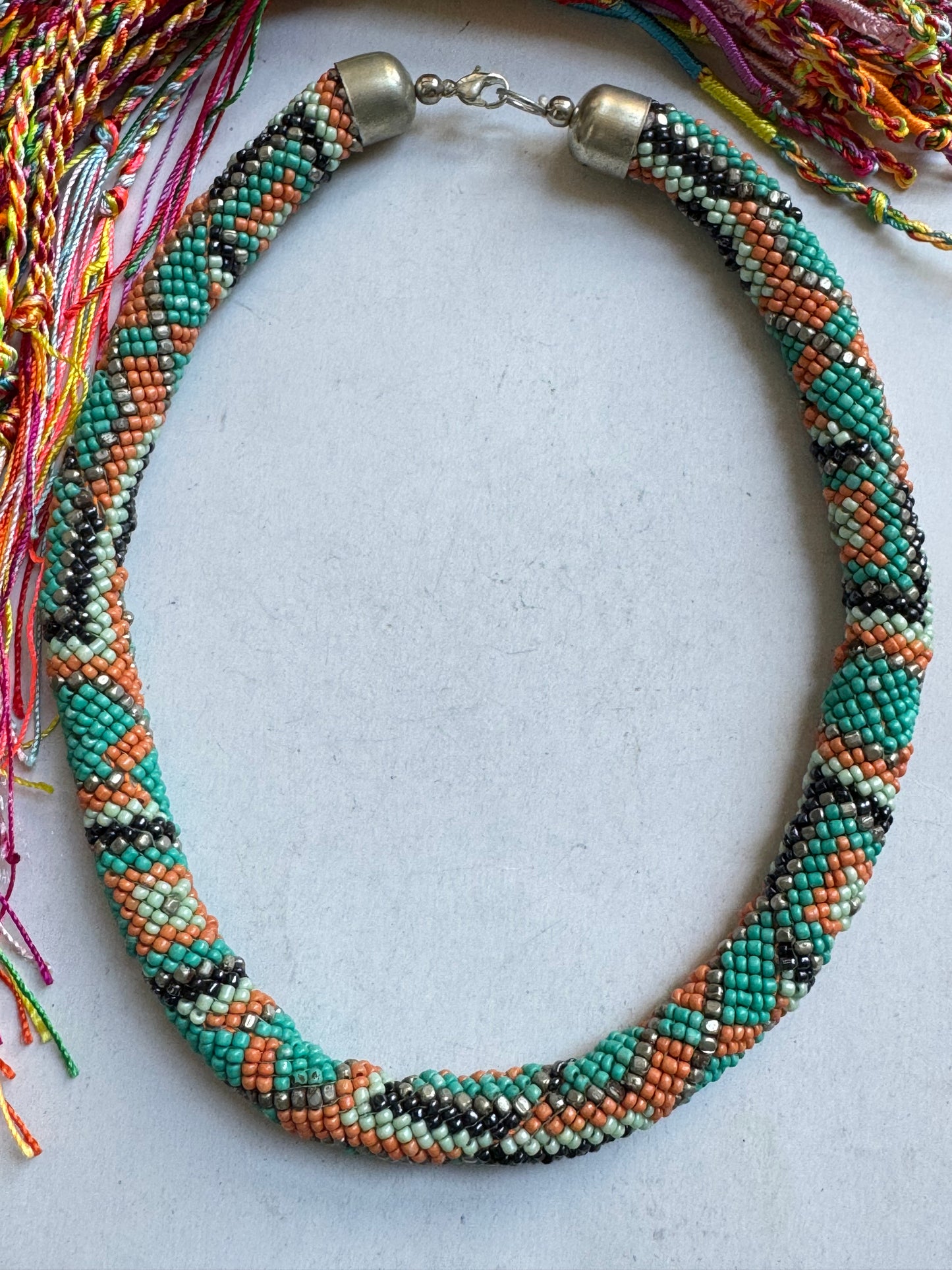 Multicolor multi beaded collar