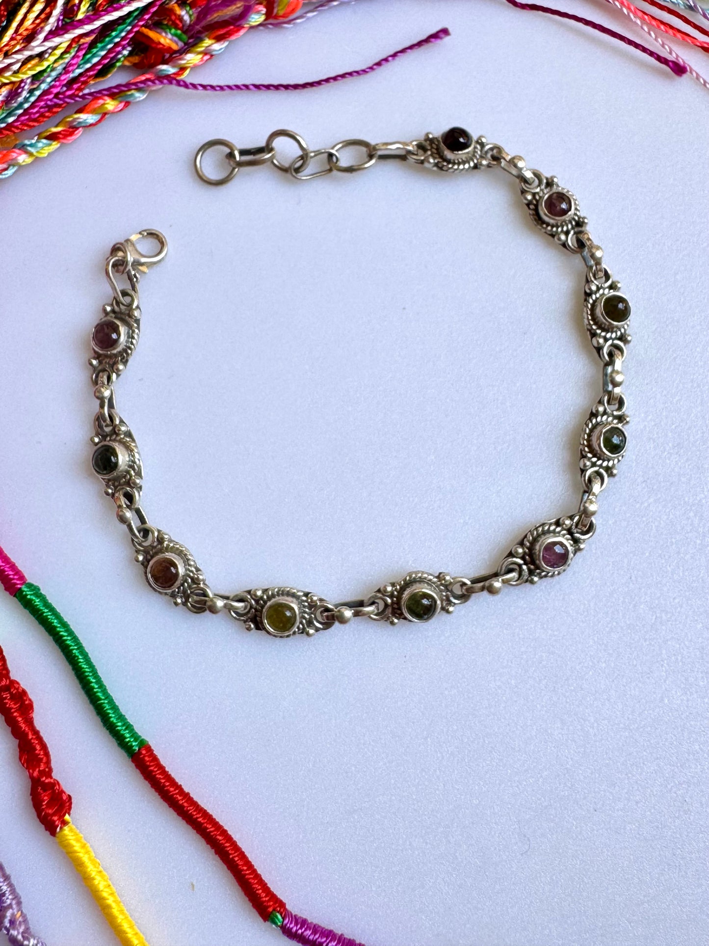 925 Silber Turmalin Armband B50