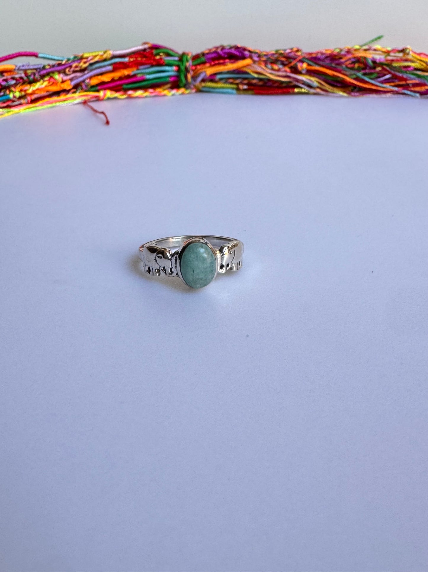 Anello argento 925 amazzonite misura 15/16 - 3AMA