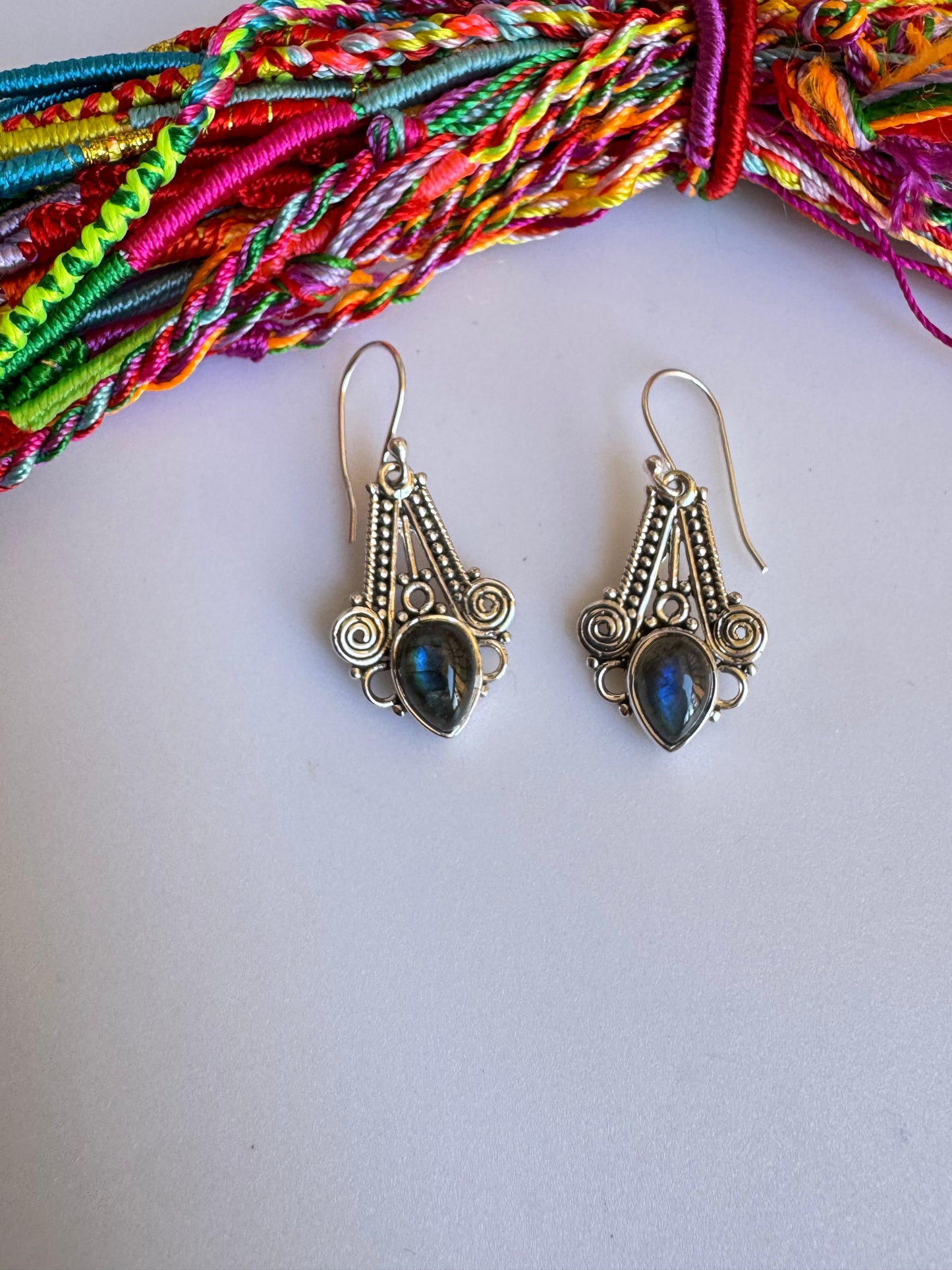 925 silver labradorite earrings D15