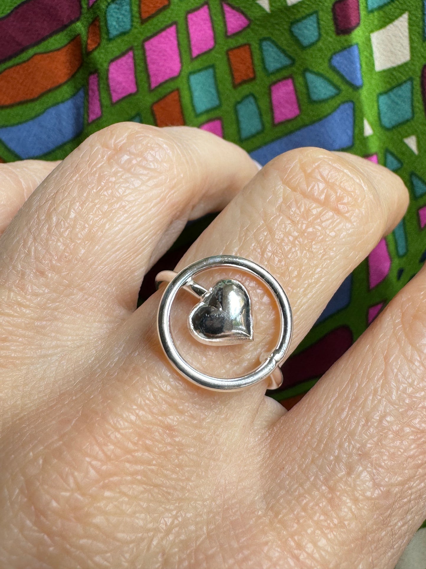 925 silver heart ring P76