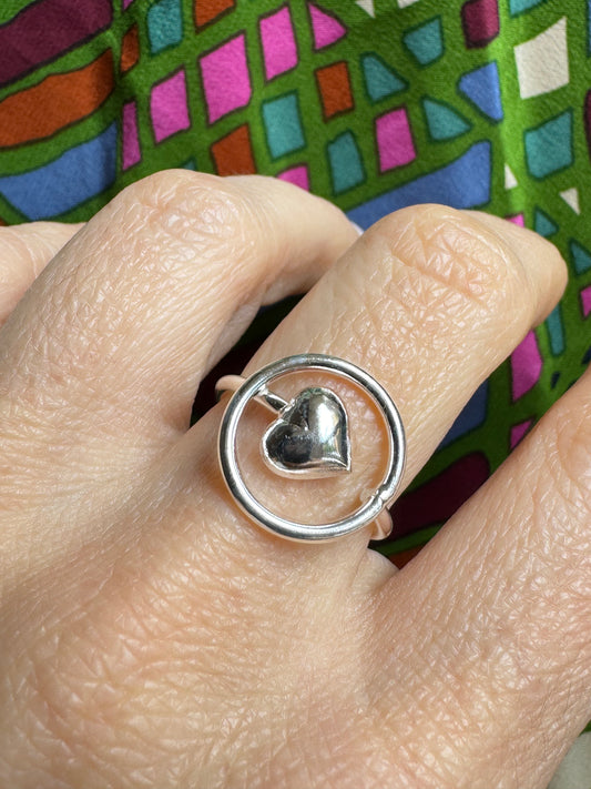 925 silver heart ring P76