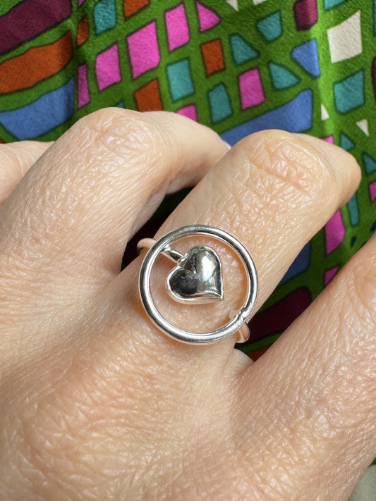 925 silver heart ring P78