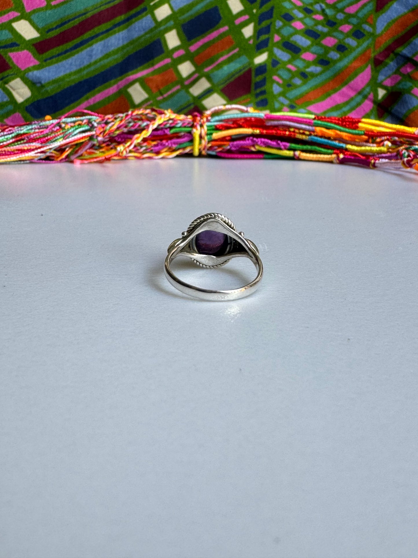 925 silver ring amethyst E77