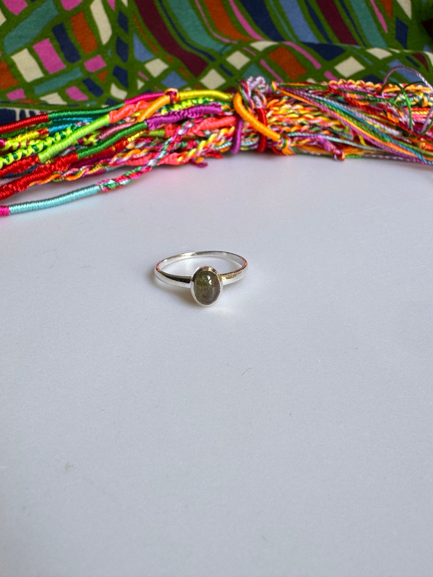 925 silver tourmaline ring size 18 - TA41