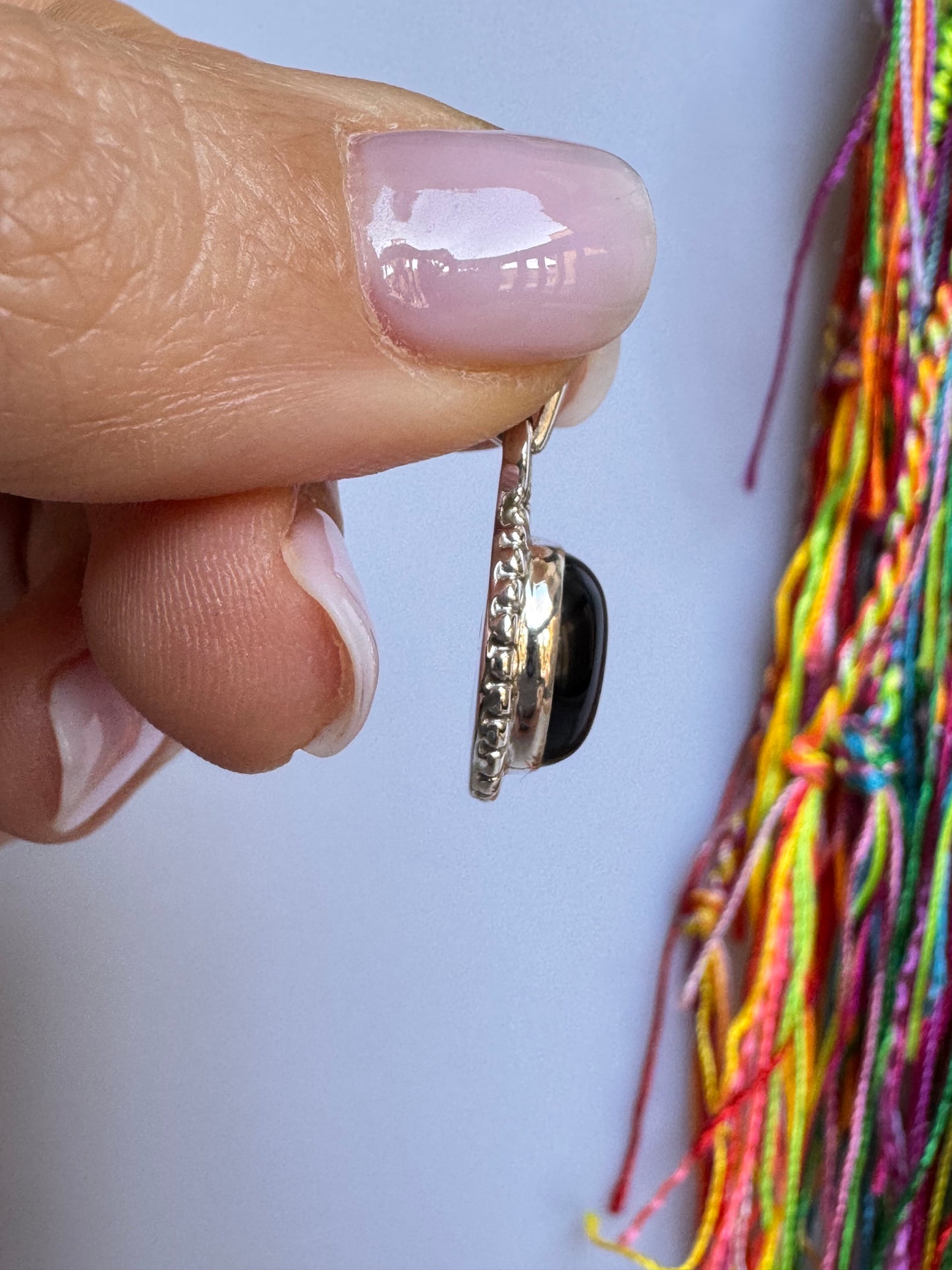 Ciondolo argento 925 onice nero V9