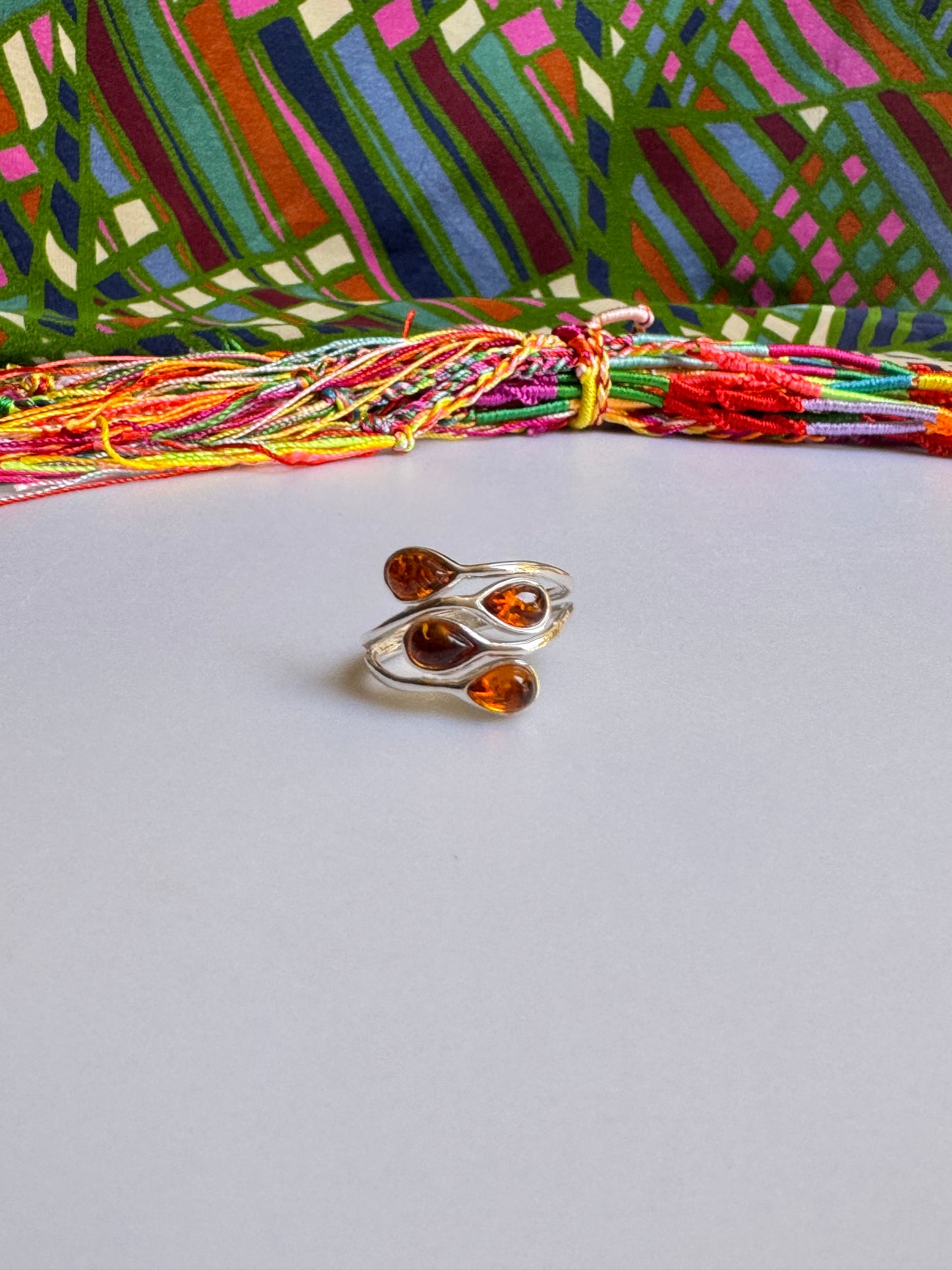 925 silver amber ring size 20 22A