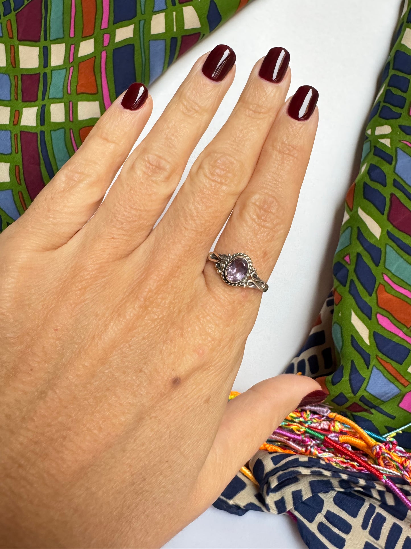 Anello argento 925 ametista misura 19 - 6AME