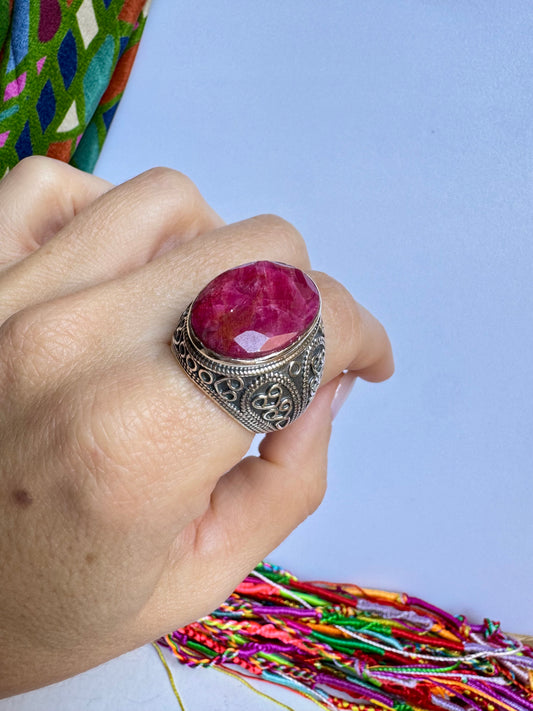 Anello argento 925 radice di rubino misura 17/18 - RR1