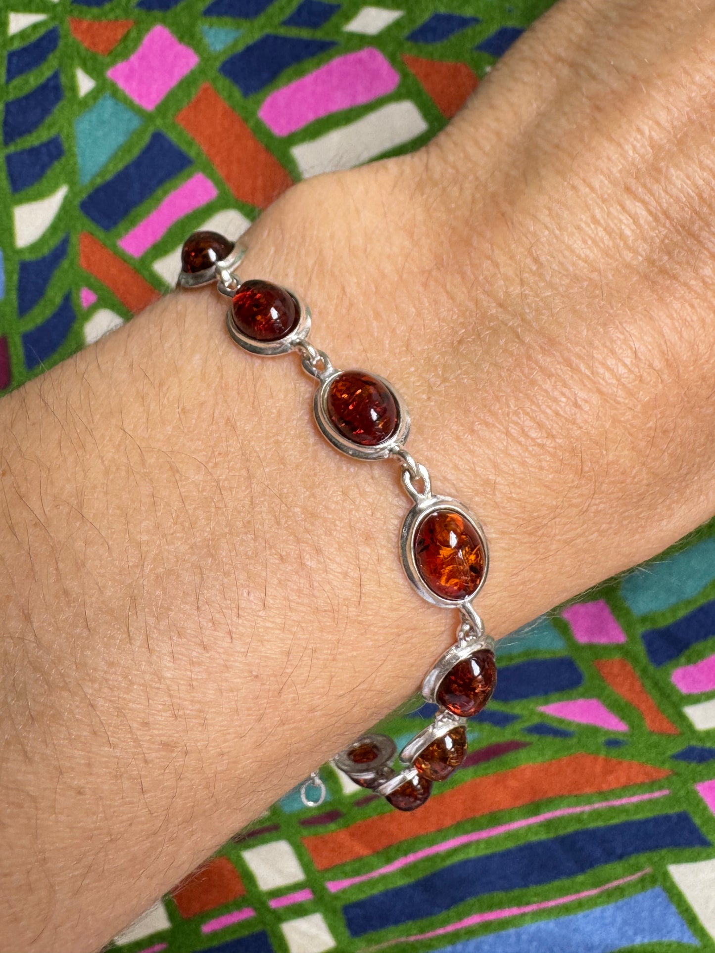 925 silver amber bracelet 11AB