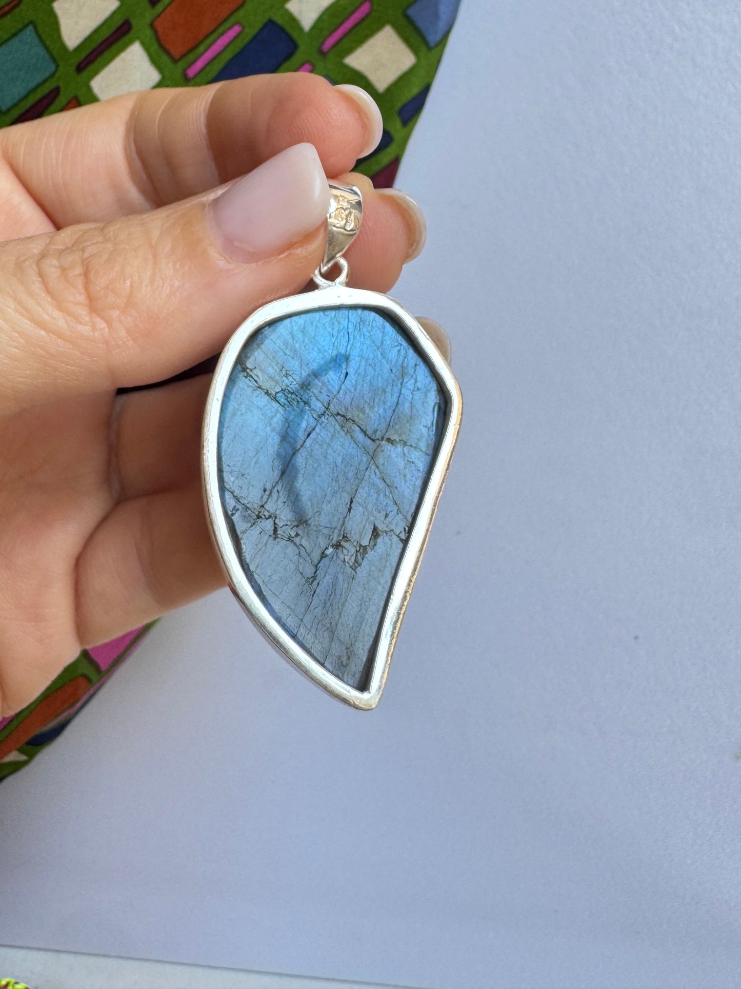 Ciondolo pendente argento 925 labradorite 32K