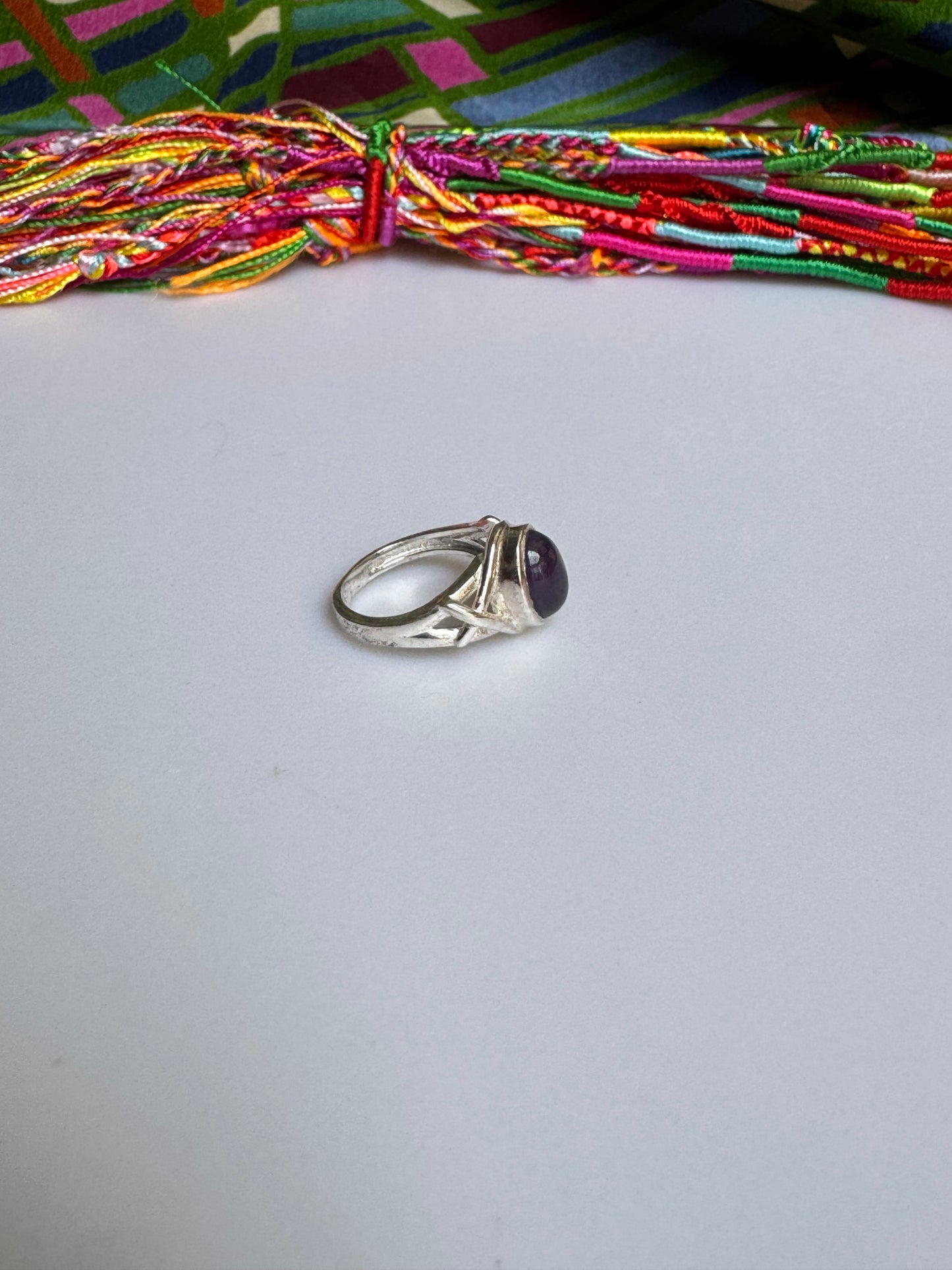 925 silver amethyst ring size 8 - 1A