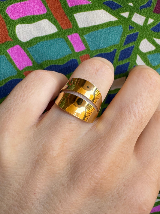 Golden steel ring