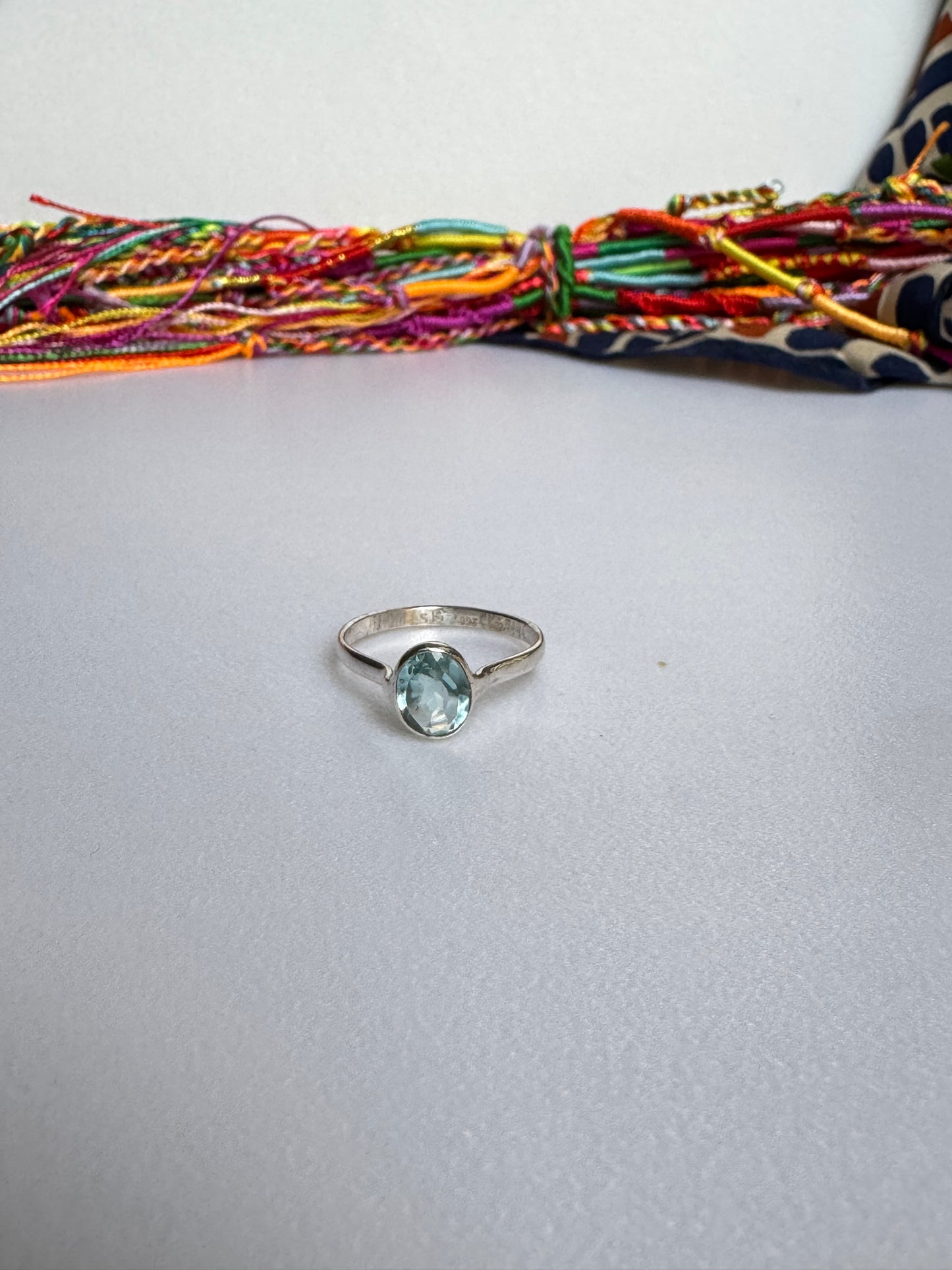 Anello argento 925 acquamarina misura 21 - 15AQ