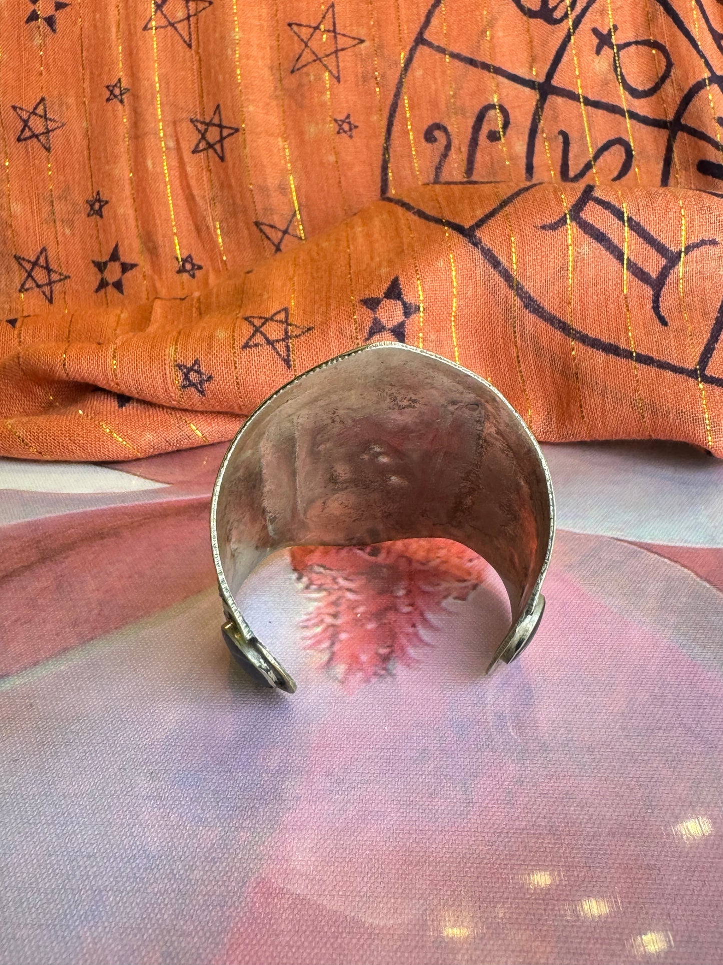 Antique vintage agate open slave bracelet