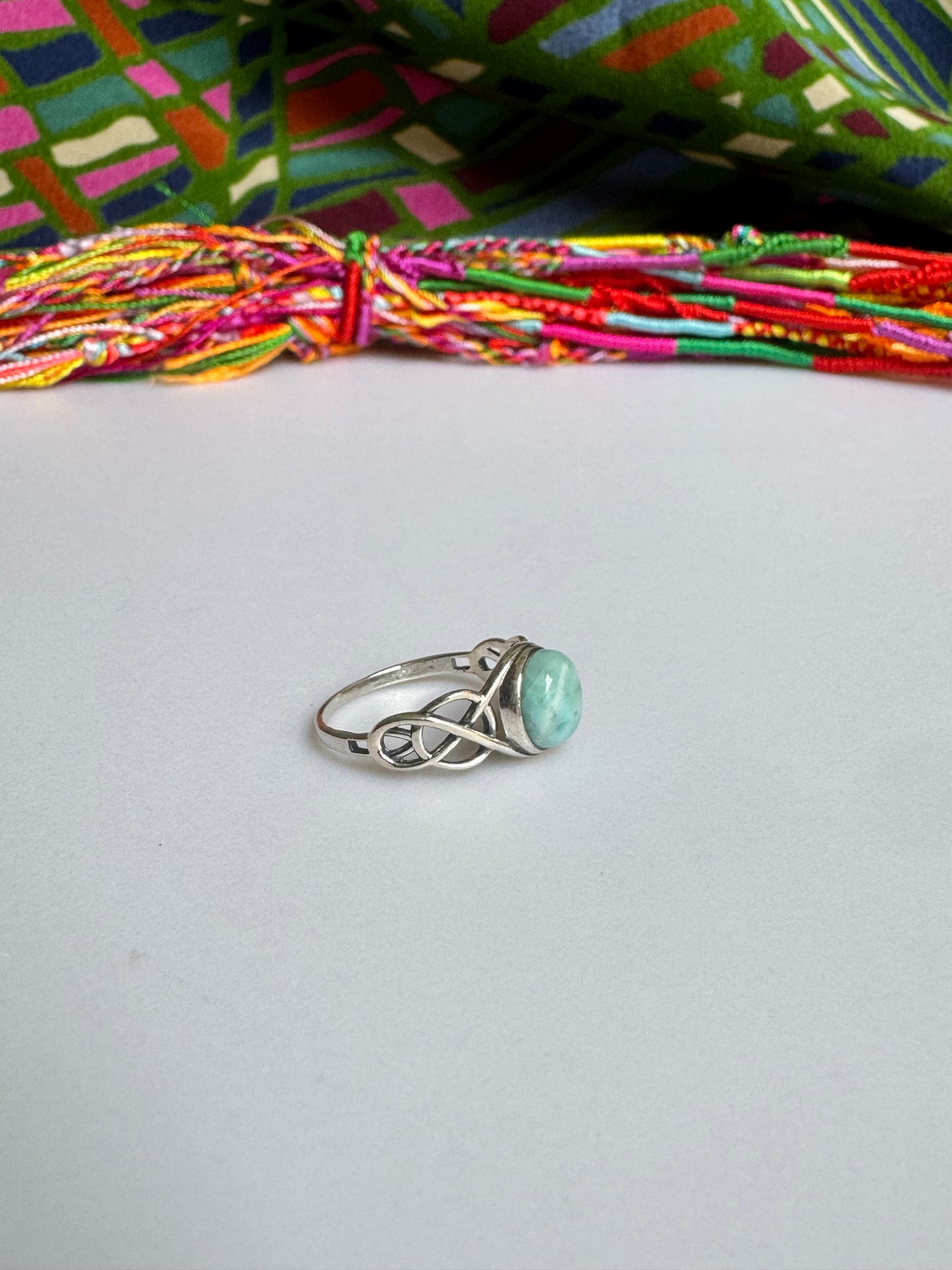 925 silver larimar ring size 17 5L
