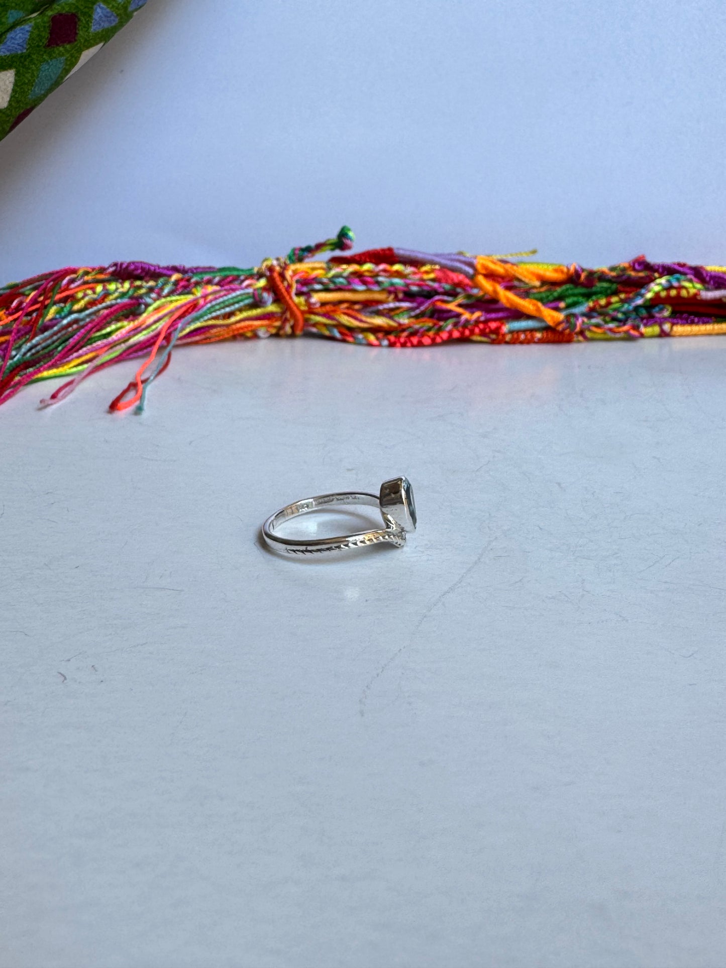Anello argento 925 acquamarina misura 11 - 8UM