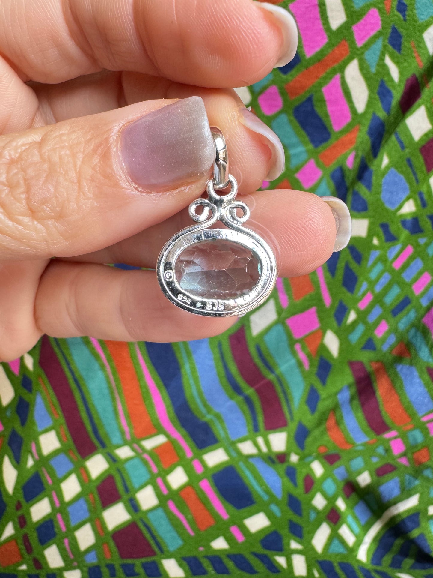 925 silver aquamarine pendant 19L