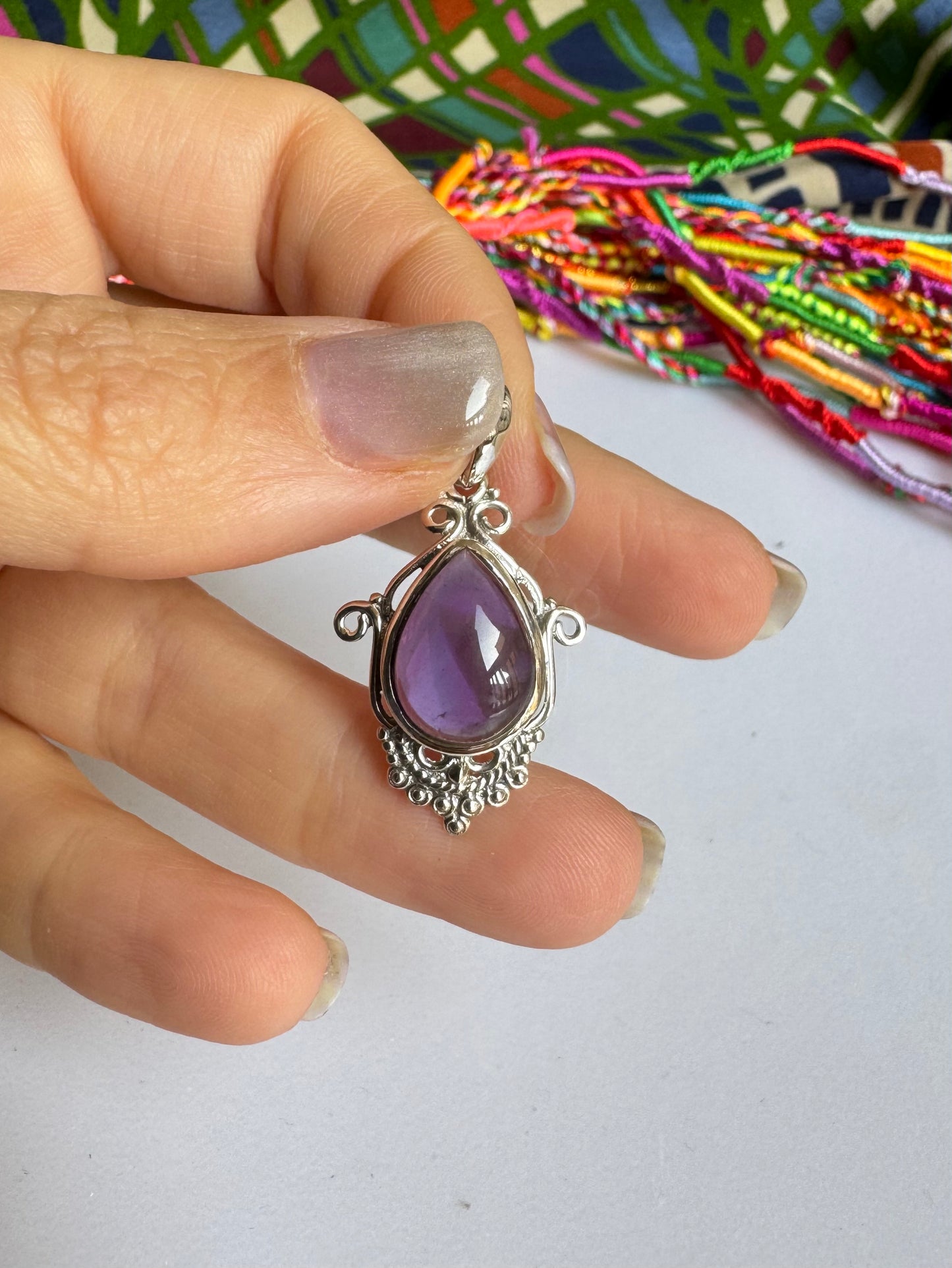 Amethyst 925 silver pendant