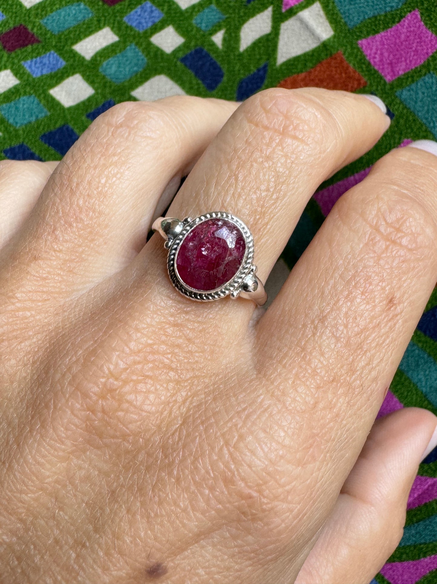 Ring silver925 ruby ​​root E89