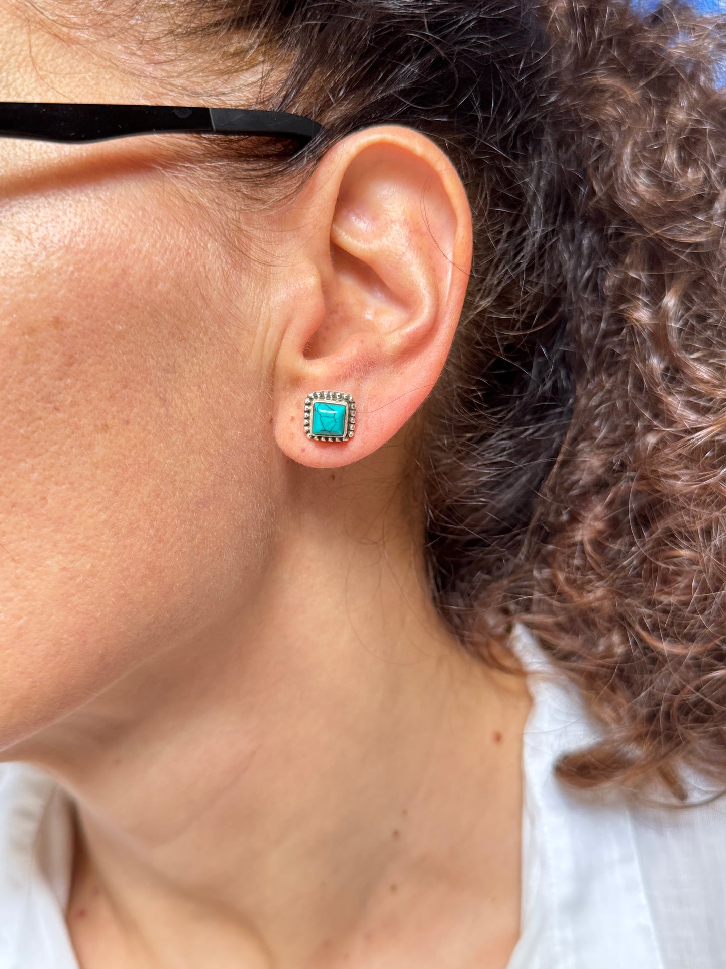 925 silver earrings howlite turquoise