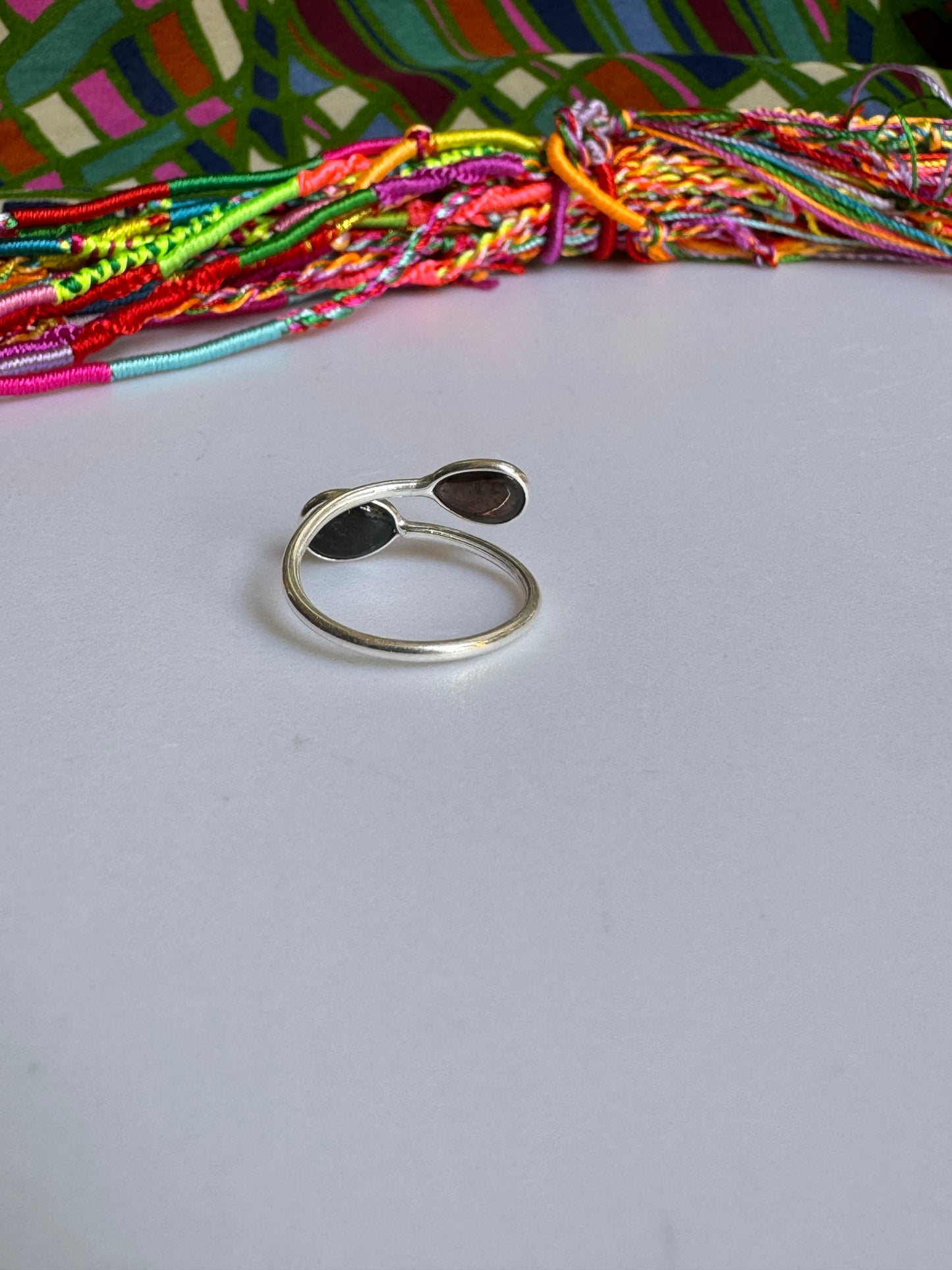 925 silver ring with adjustable tourmaline, size 18 - TA33