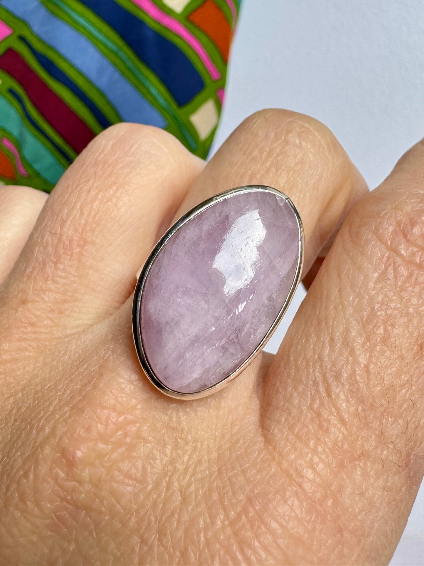 Anello argento 925 kunzite misura 17 regolabile - 7LO