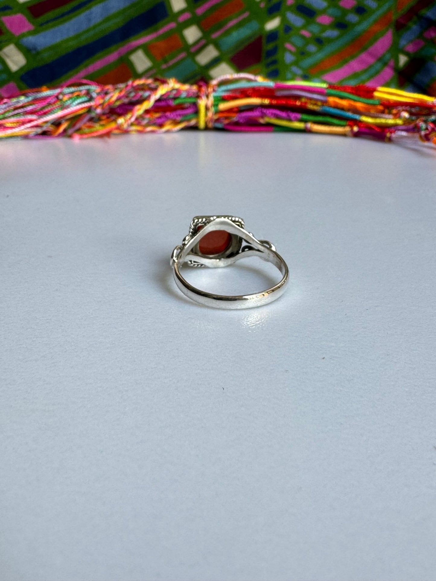 925 silver ring carnelian E74