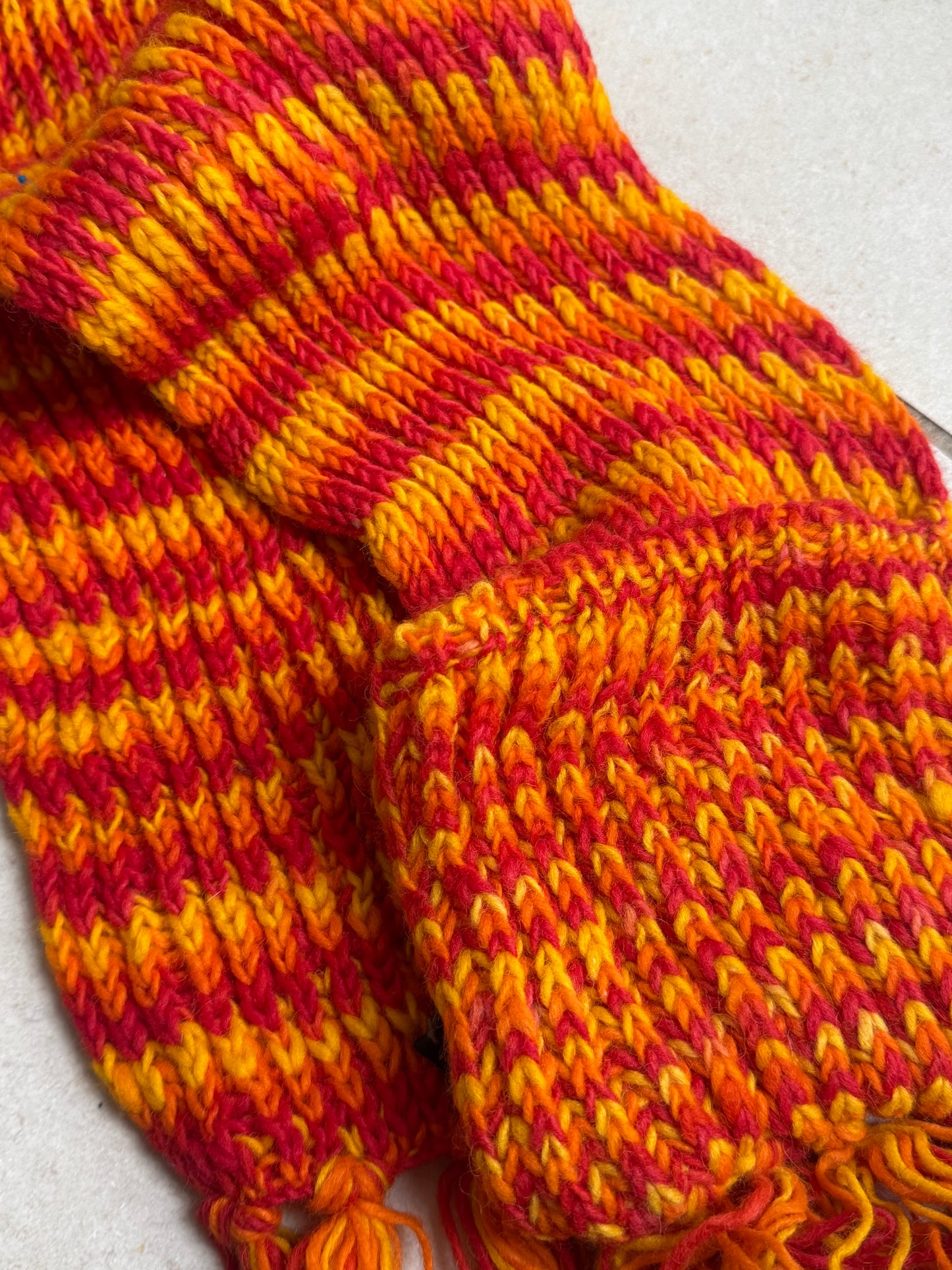 Sciarpa Nepal lana arancione tasca