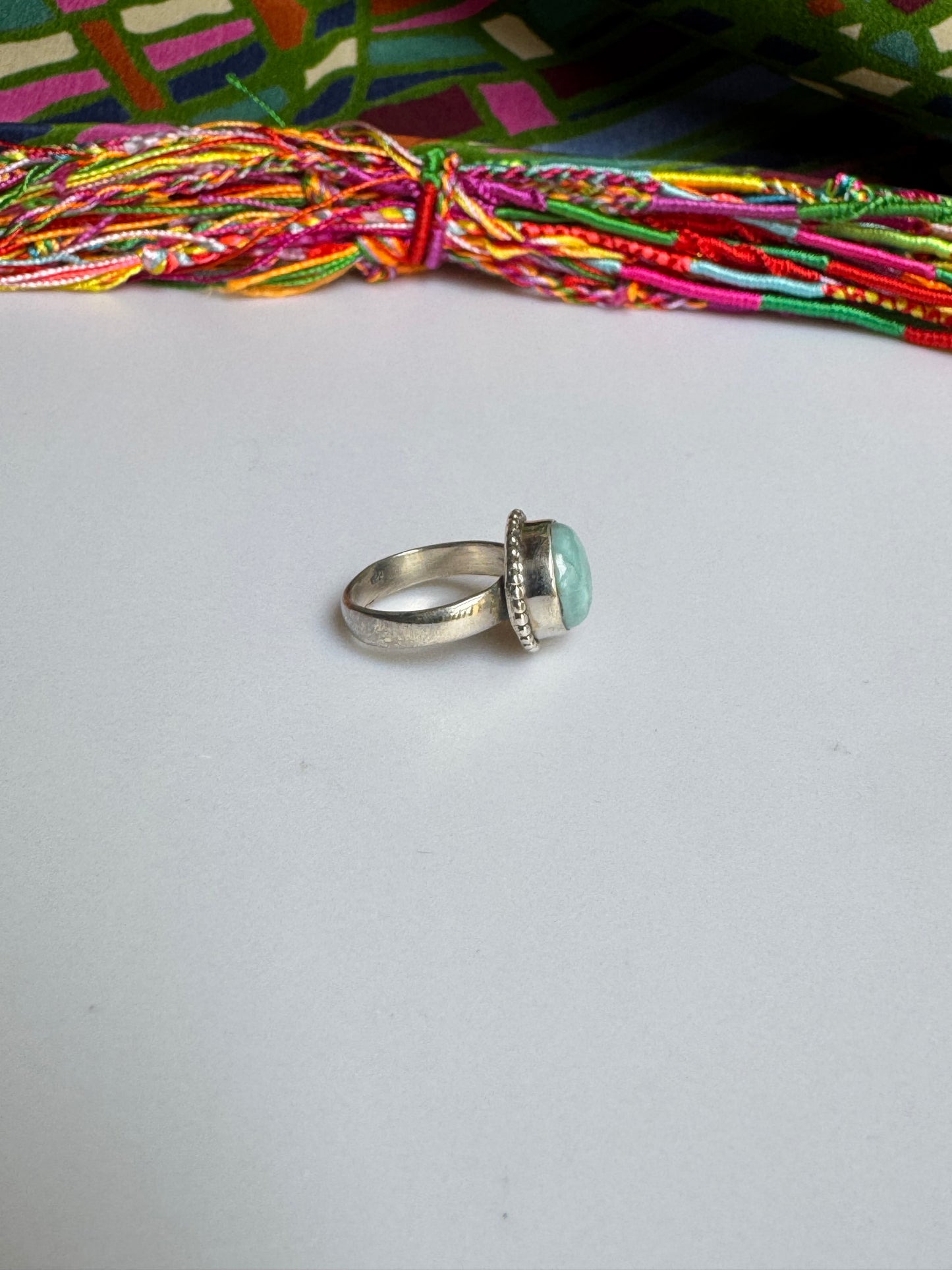 925 silver larimar ring size 12/13 1L