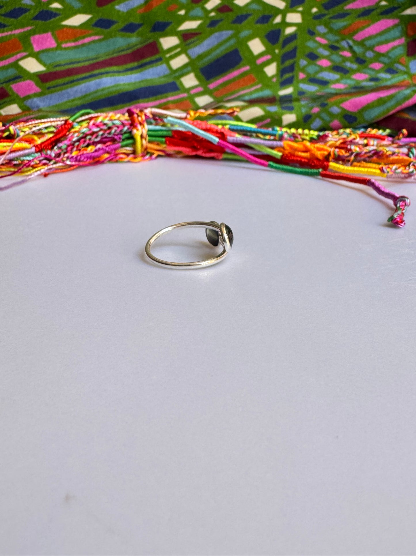 925 silver ring with adjustable tourmaline, size 16 - TA24