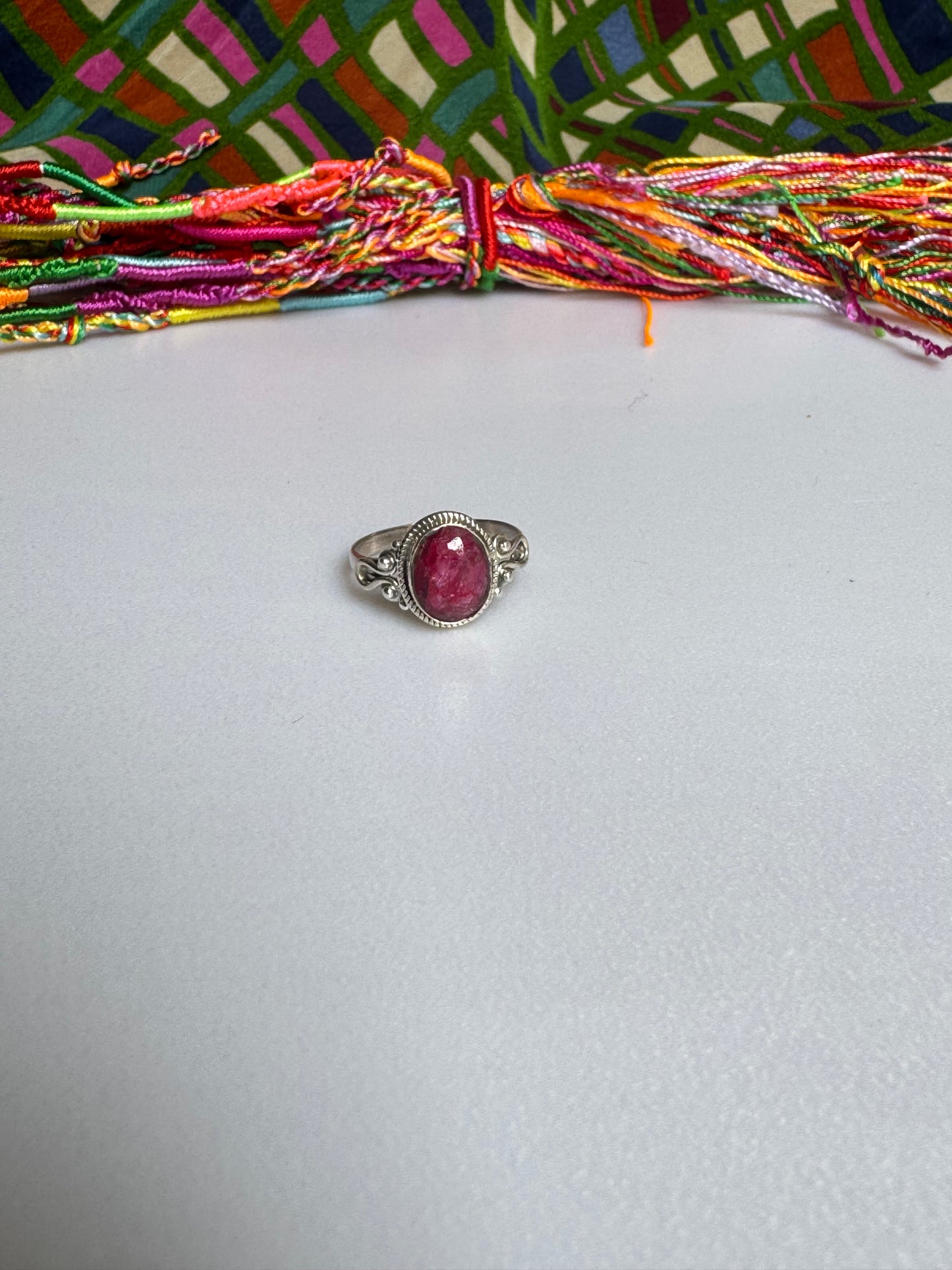 Anello argento 925 radice di rubino misura 16 - 14AM