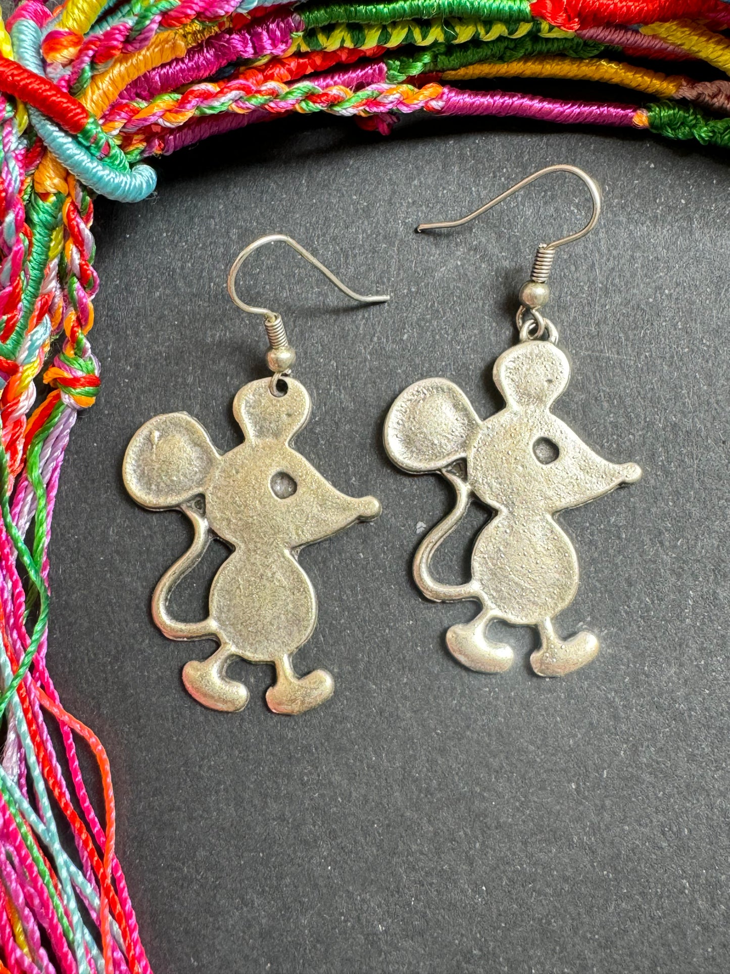 Zamak mouse earrings