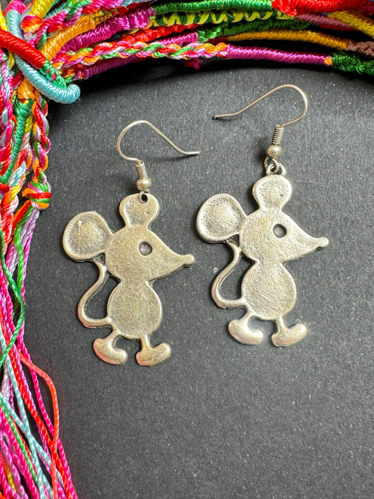 Zamak mouse earrings