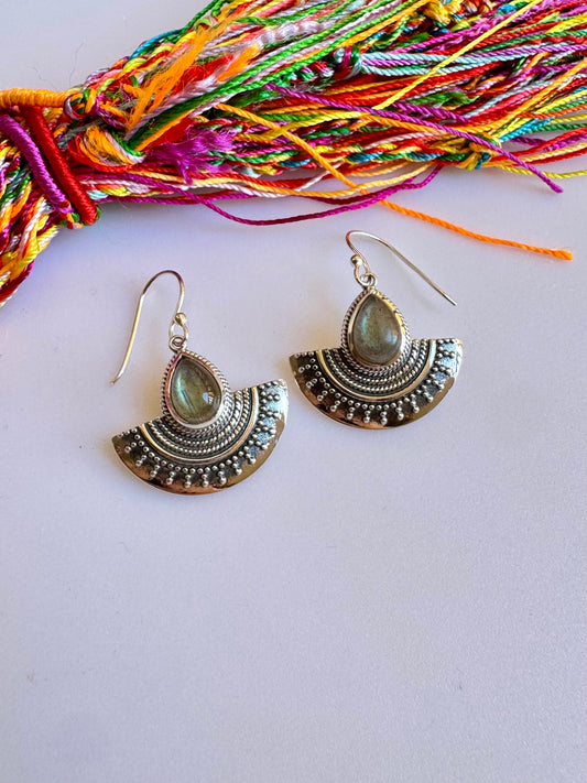 Orecchini argento 925 labradorite D32