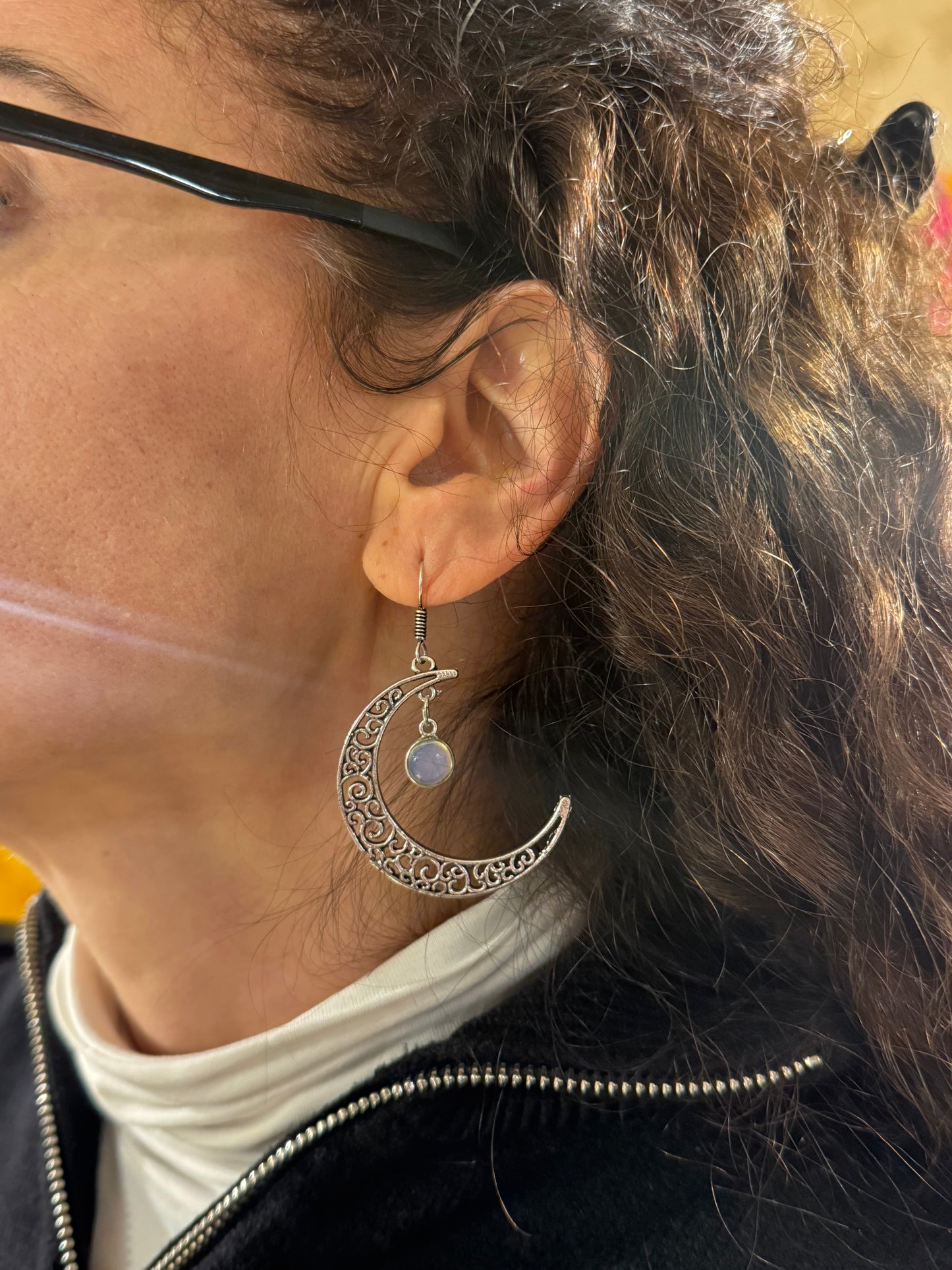 Daniela Moon Silver Boho Earrings