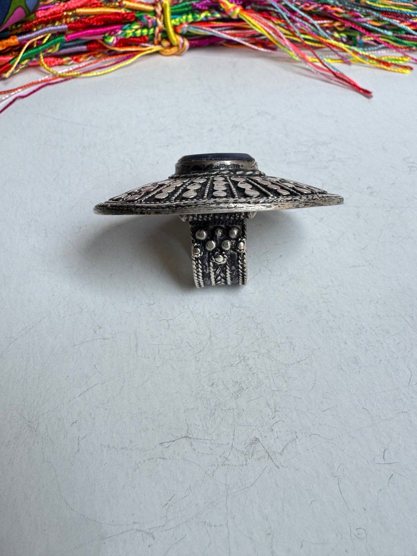 Anello antico pietra dura lapislazzuli vintage misura 17/18
