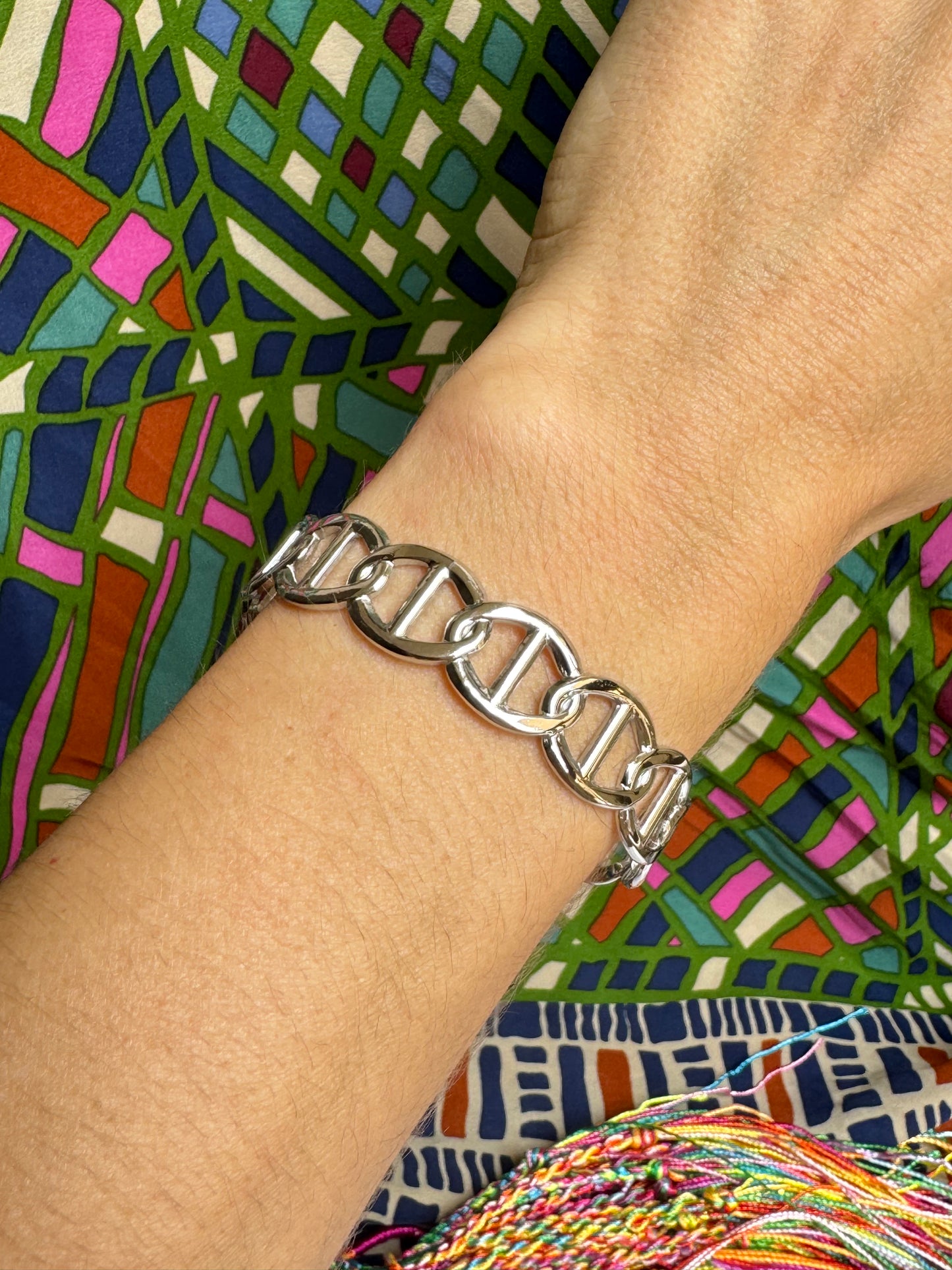 Steel interlocking bracelet