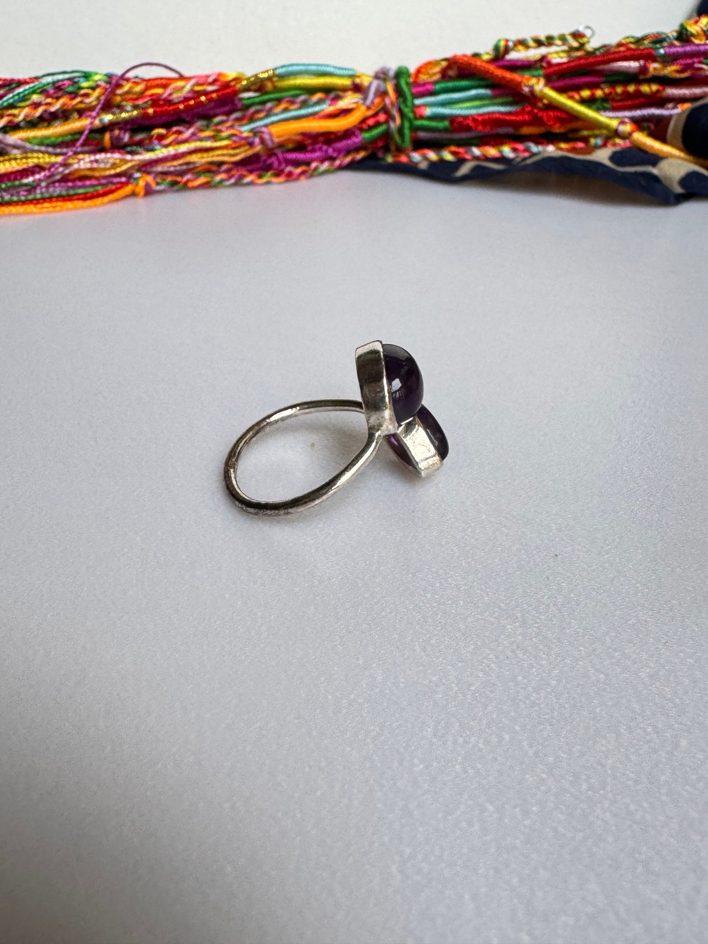 Anello argento 925 ametista regolabile  14 - 10AME