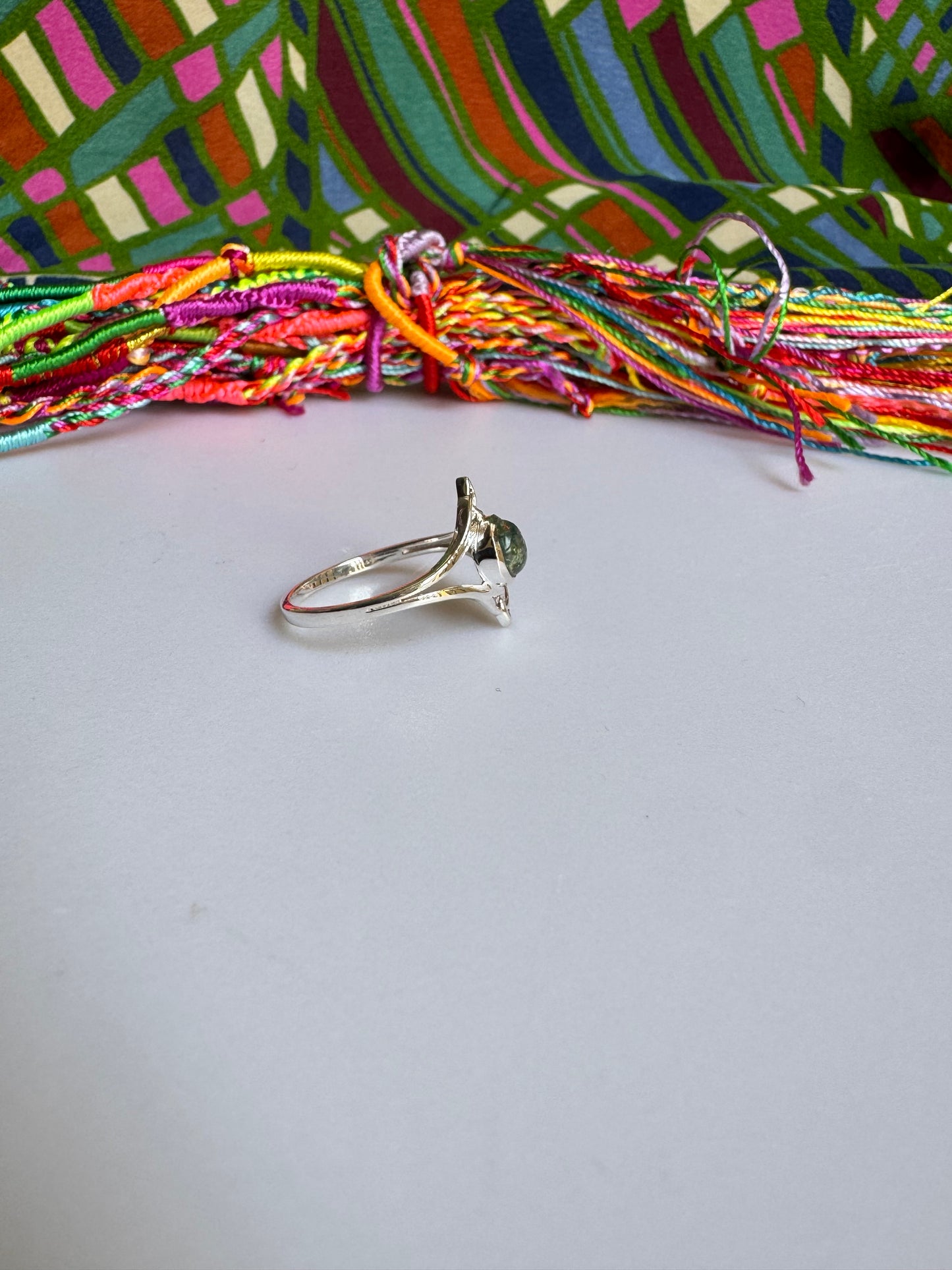 925 silver tourmaline ring size 22 - TA38