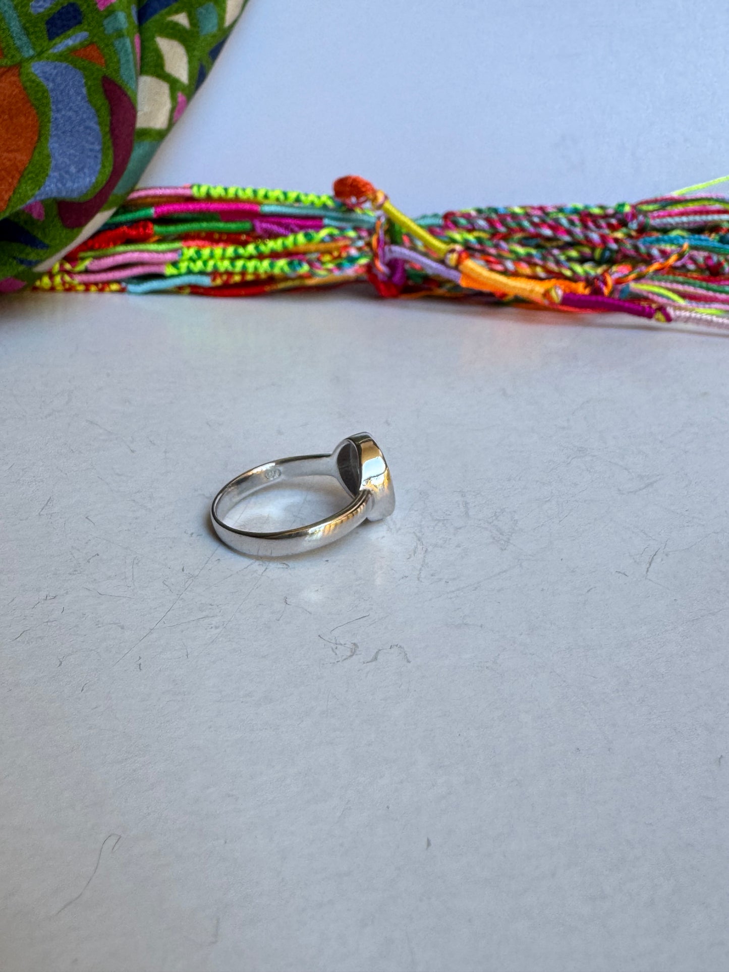 Anello argento 925 opale blu misura 17 - 5OP