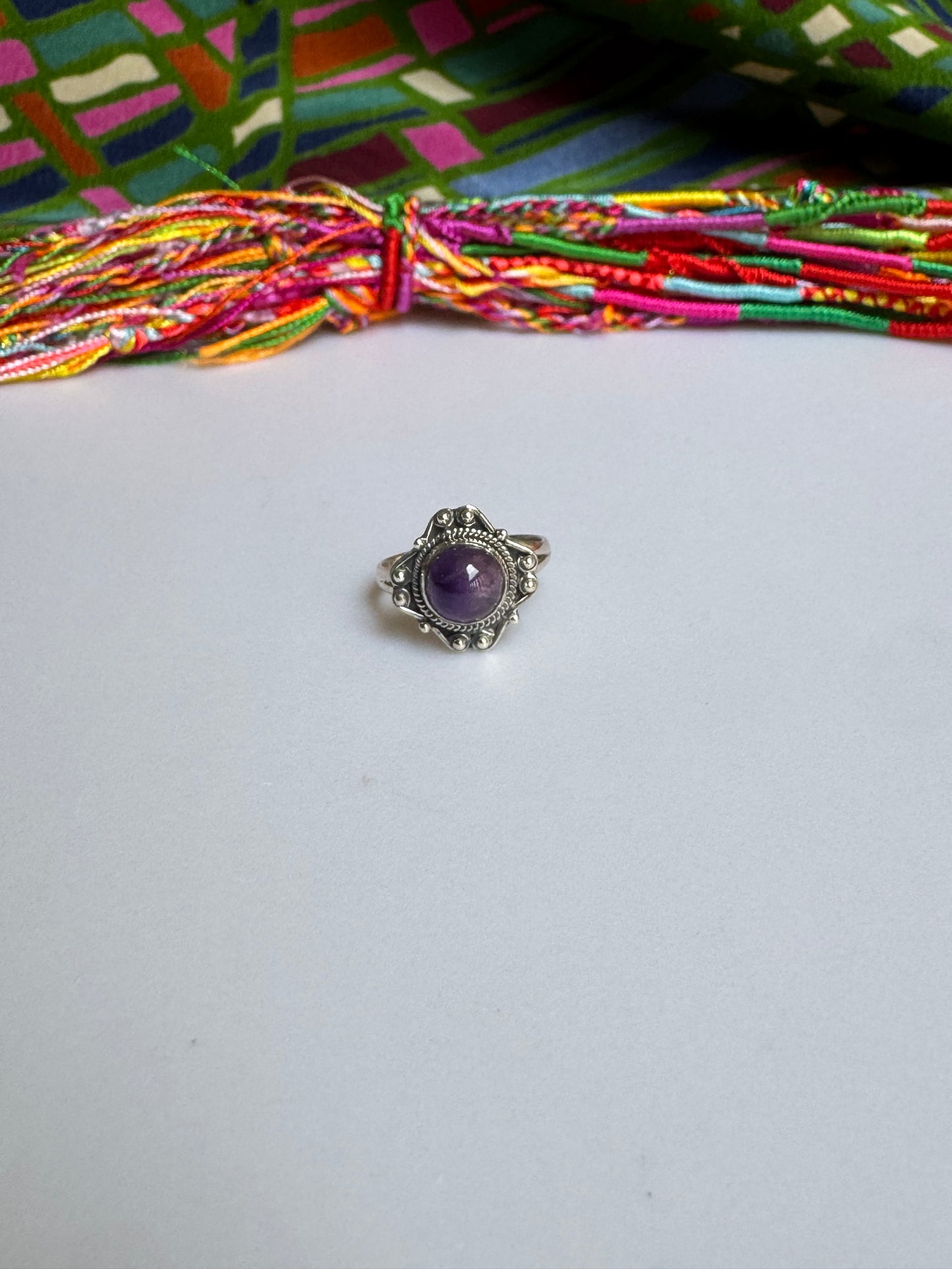 925 silver amethyst ring size 15 - 2A