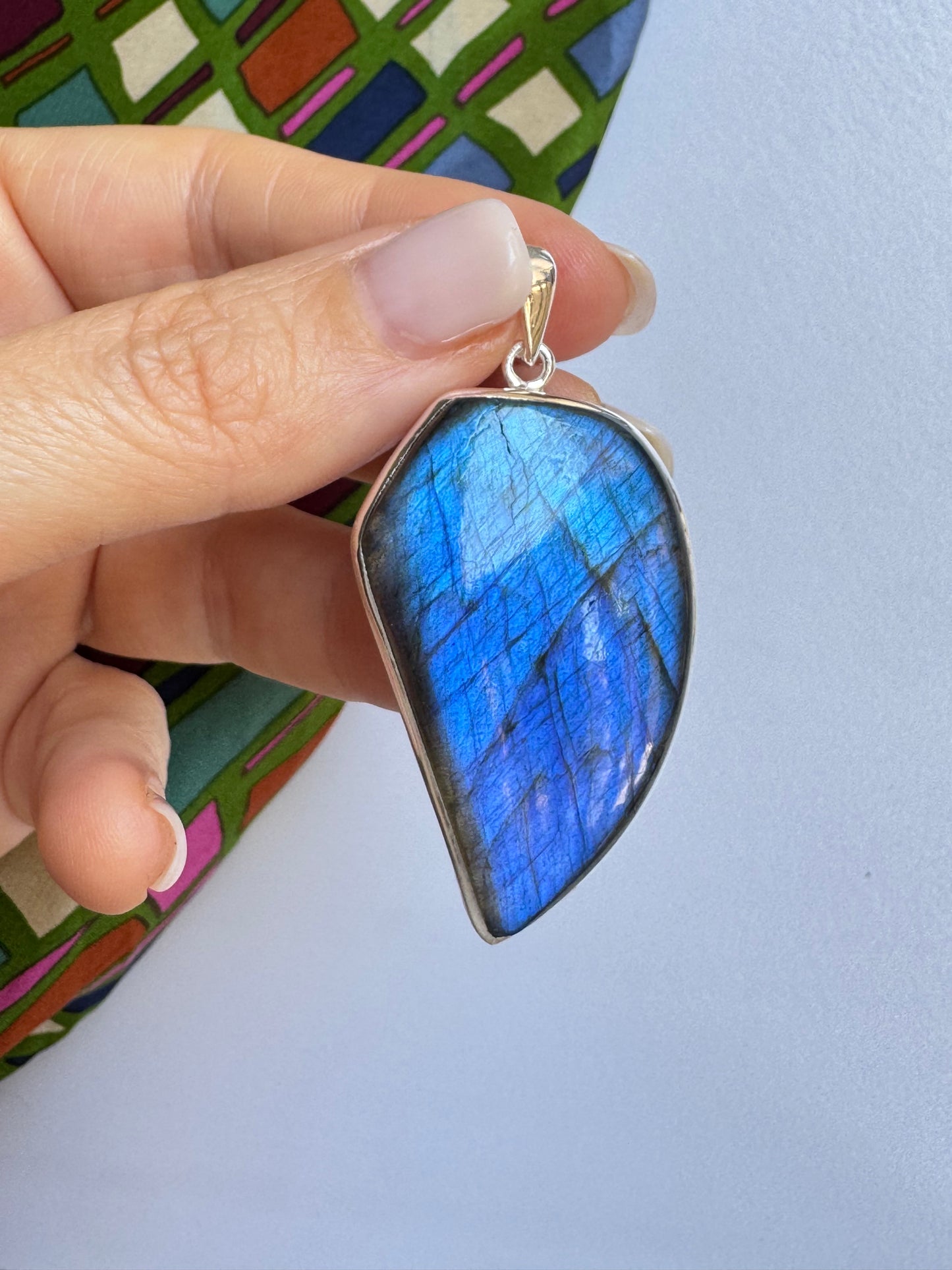 Ciondolo pendente argento 925 labradorite 32K