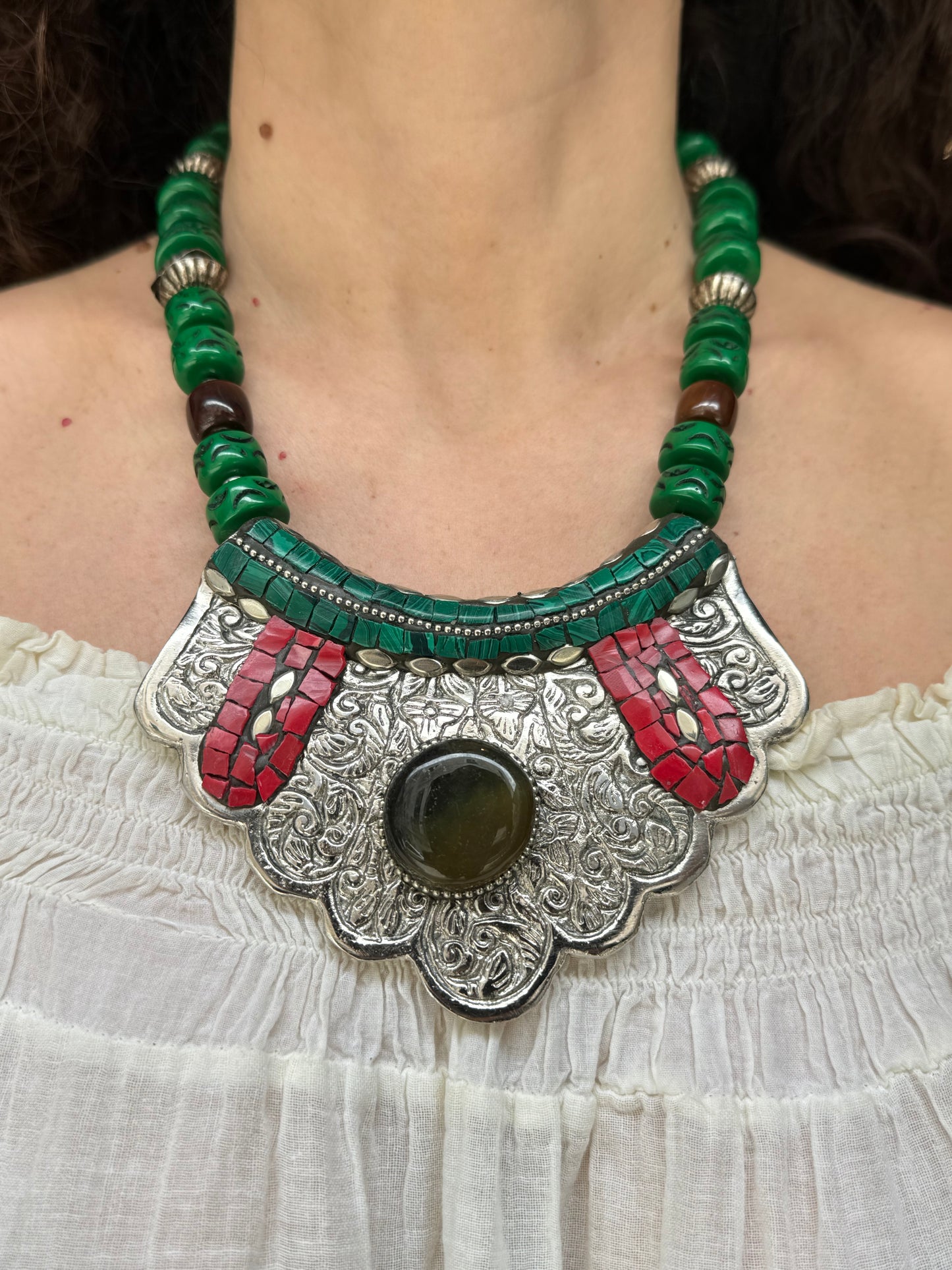 Nepalese bib necklace