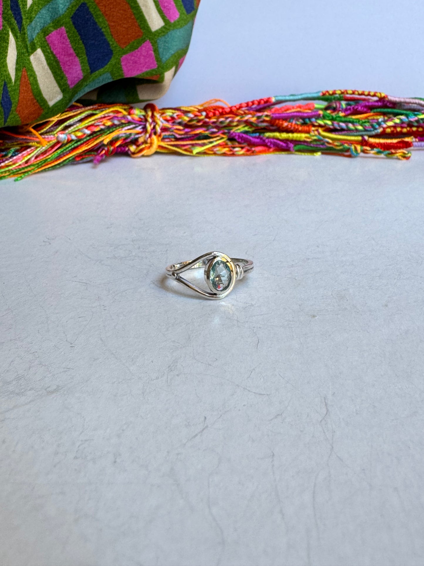 Anello argento 925 acquamarina misura 18/19 - 18AQ