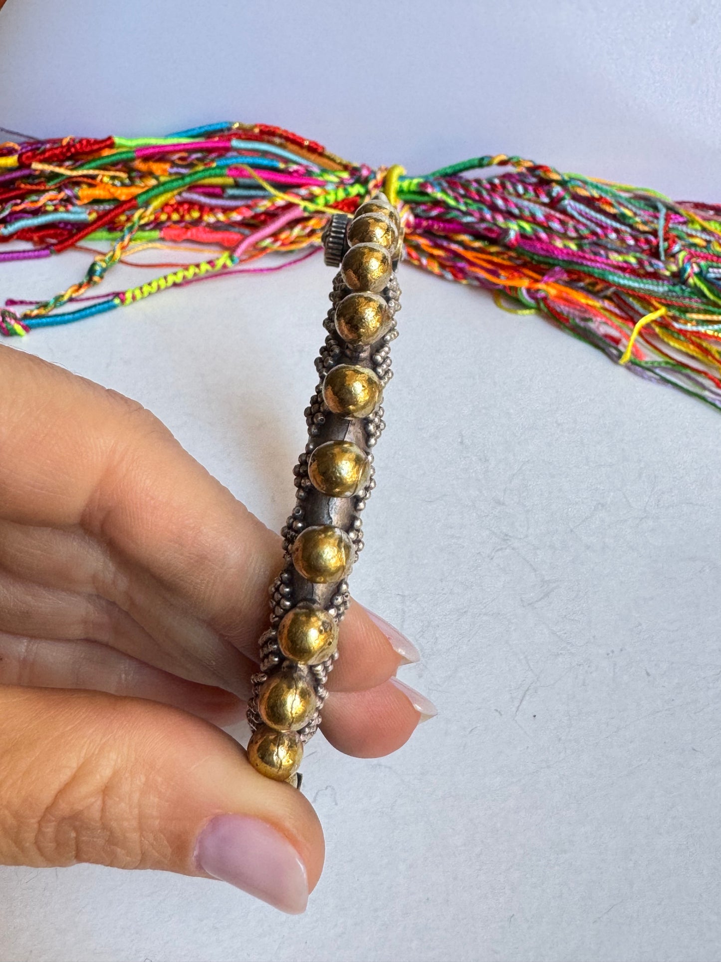 Bracciale bangle argentato e dorato