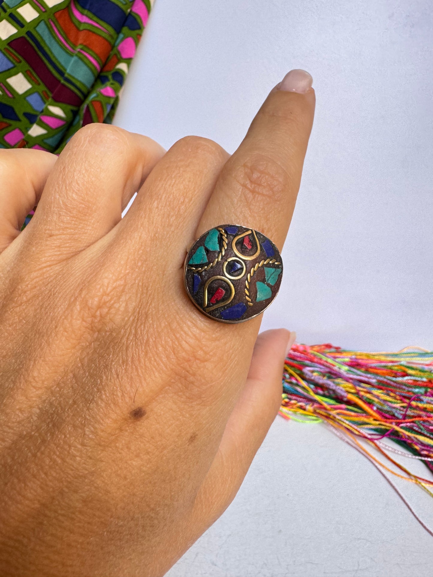 Anello nepalese mosaico